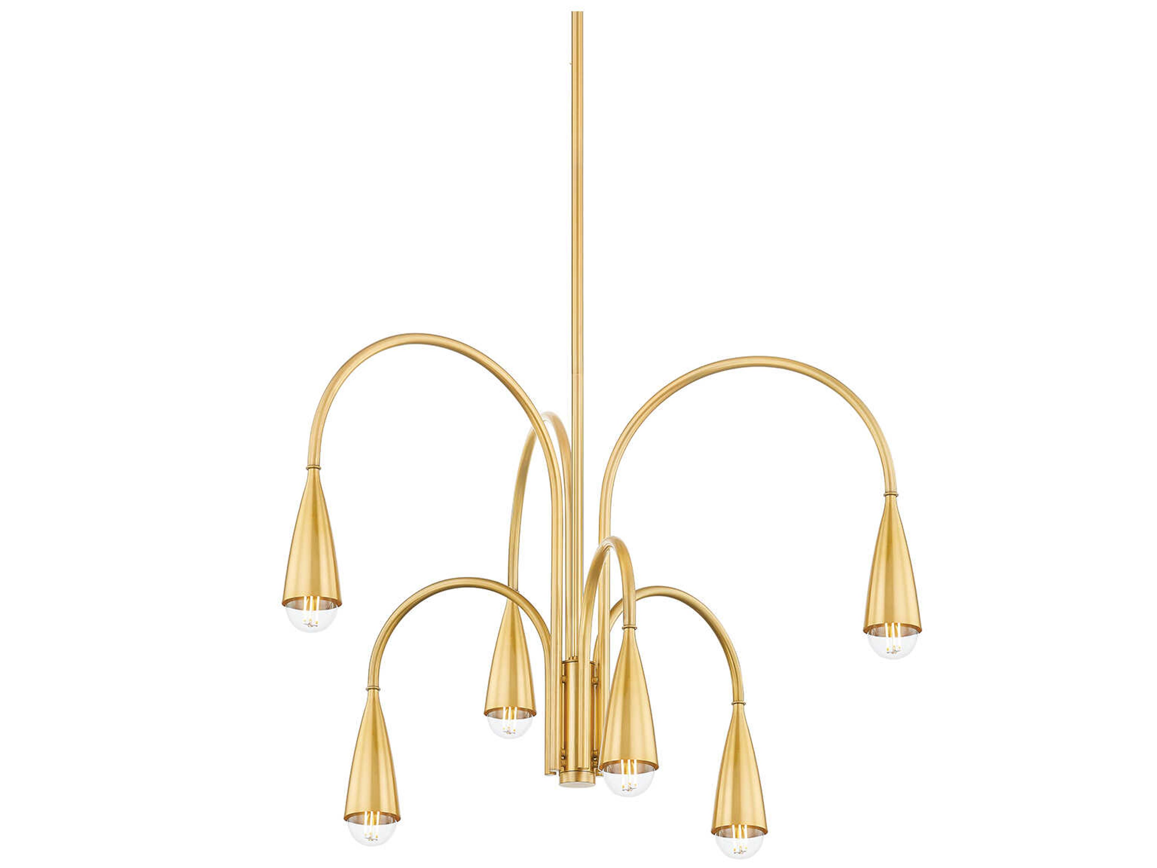 Jenica 6-Light Aged Brass Candelabra Chandelier