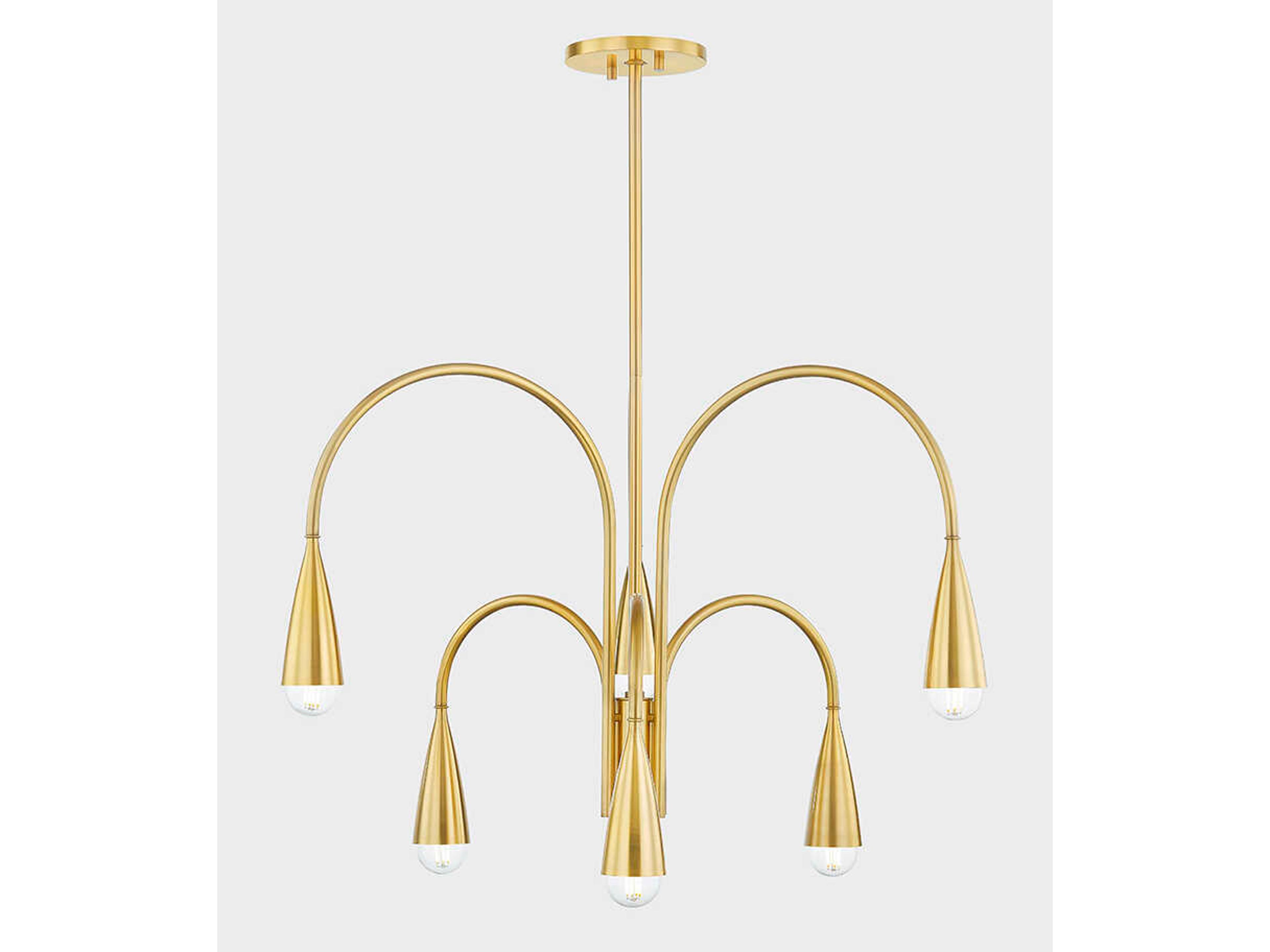 Mitzi Jenica 6-Light Aged Brass Candelabra Chandelier