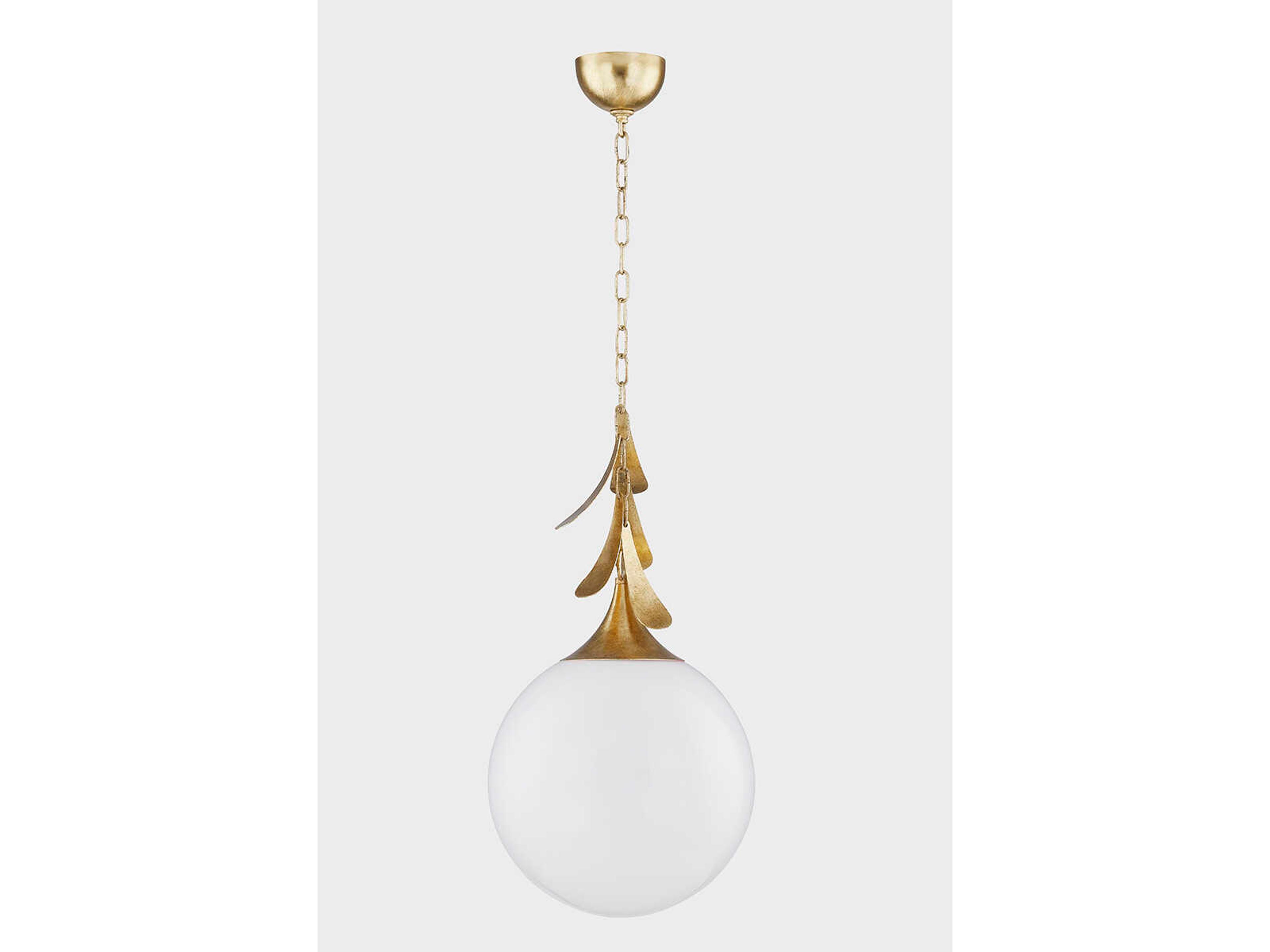 Mitzi Victoria 1-Light Vintage Gold Leaf Glass Globe Pendant