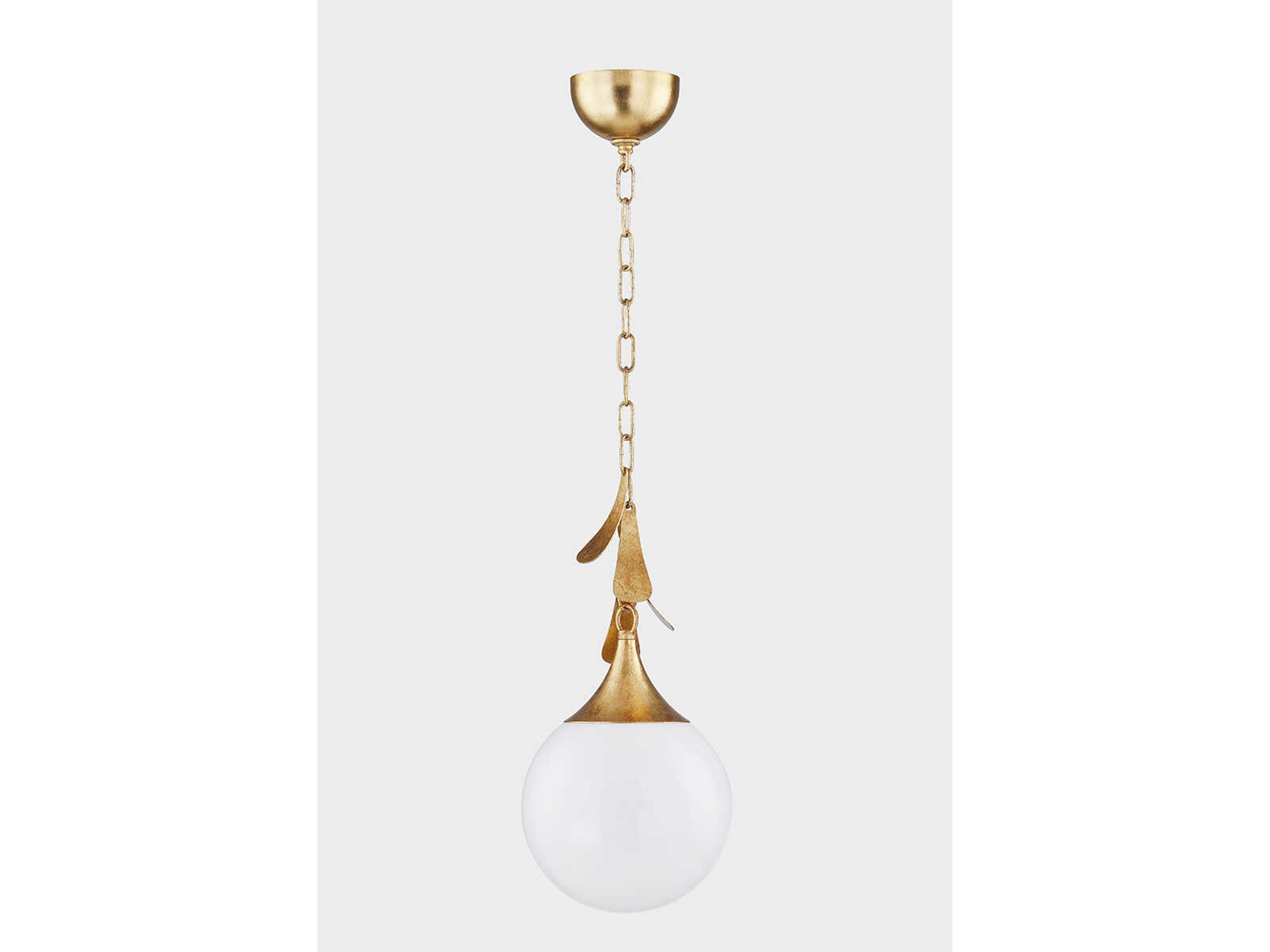 Mitzi Victoria 1-Light Vintage Gold Leaf Glass Globe Mini Pendant