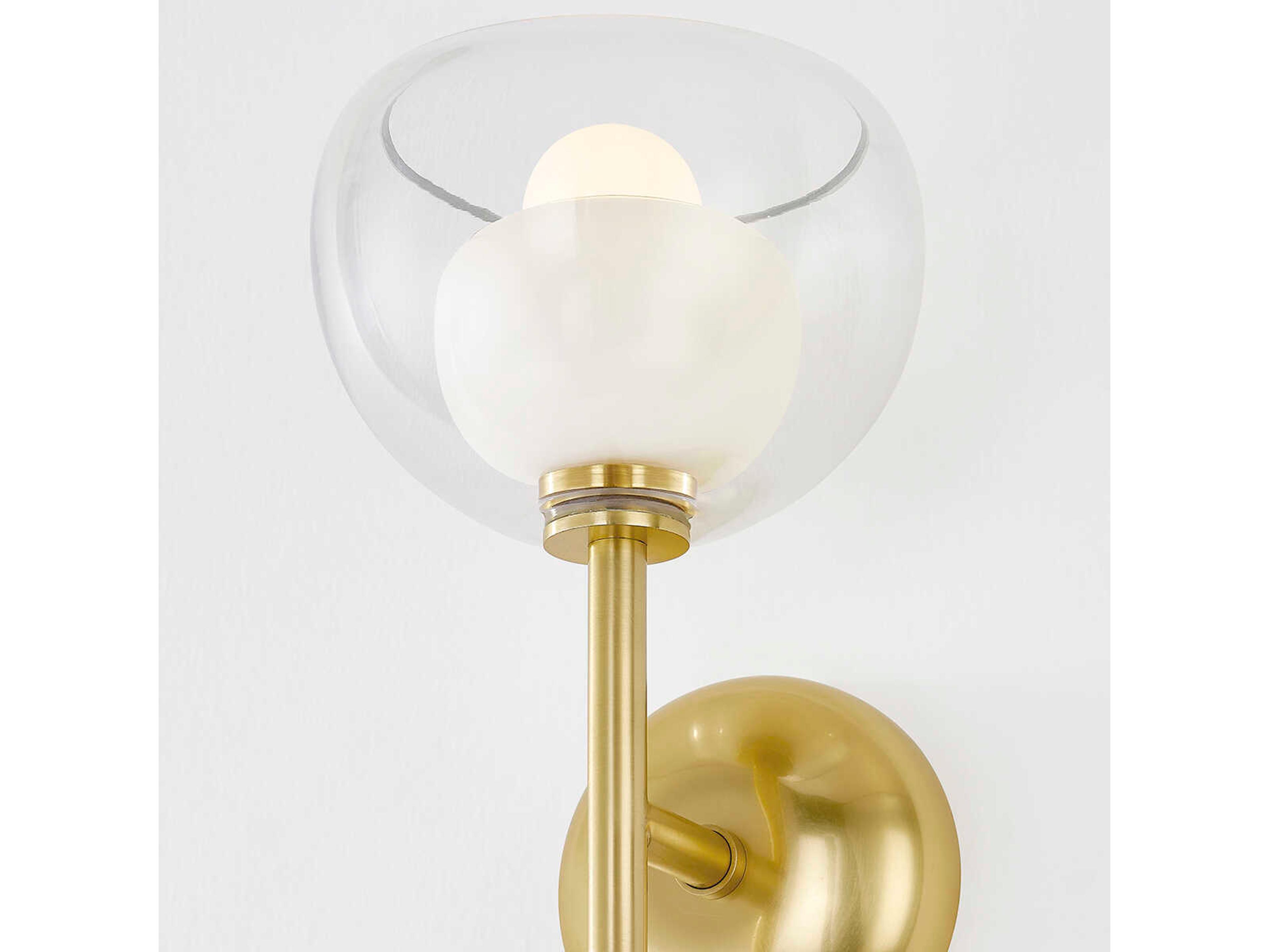 Mitzi Cortney 1-Light Aged Brass Glass Wall Sconce