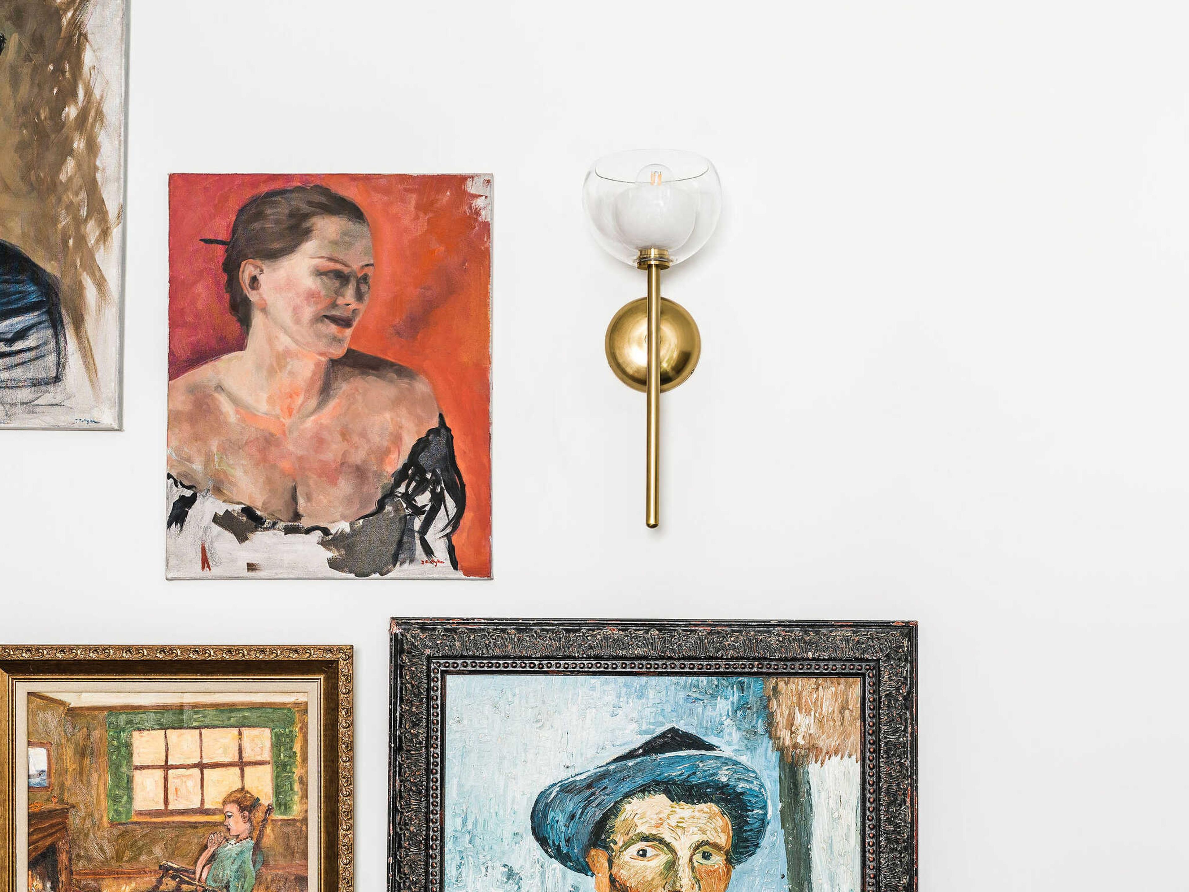 Mitzi Cortney 1-Light Aged Brass Glass Wall Sconce