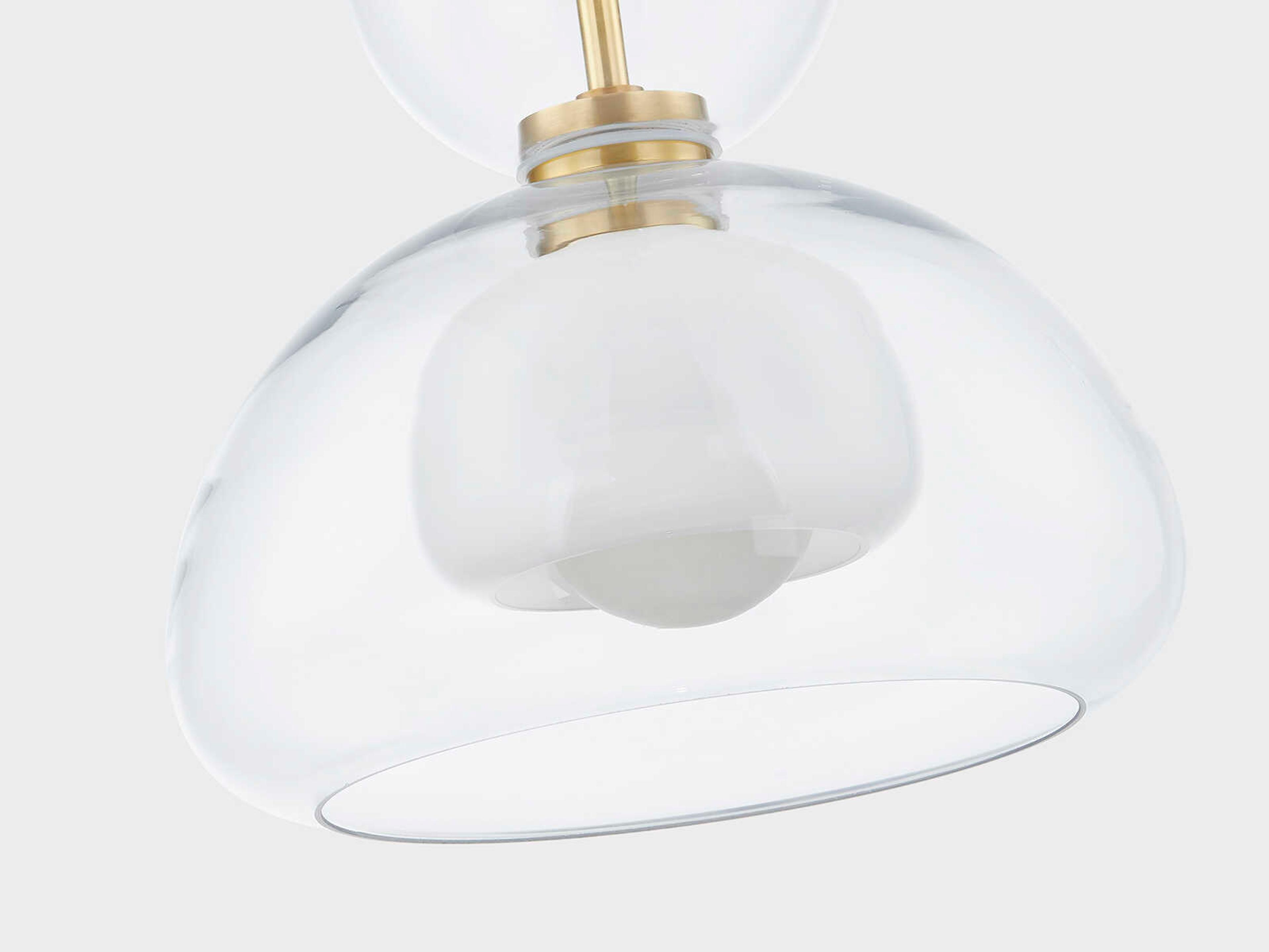 Mitzi Cortney 1-Light Aged Brass Glass Mini Pendant
