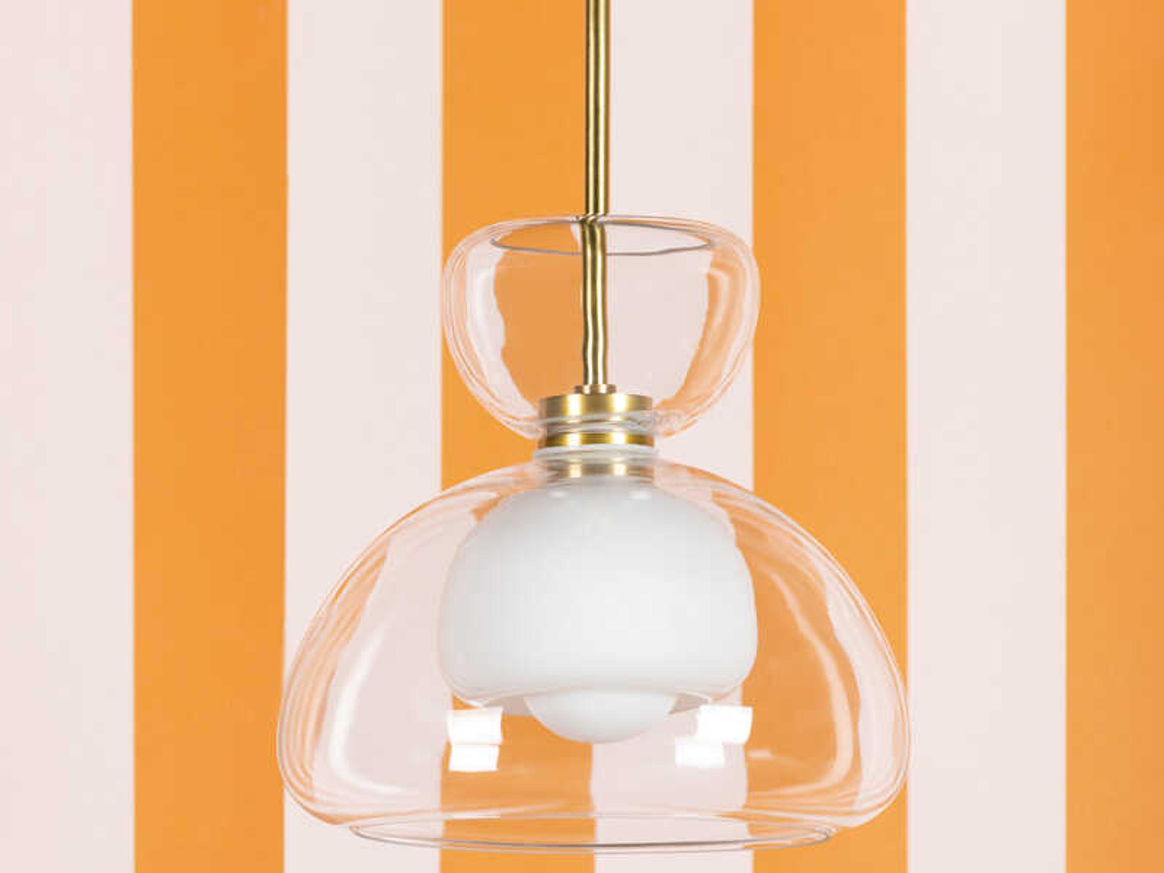 Mitzi Cortney 1-Light Aged Brass Glass Mini Pendant