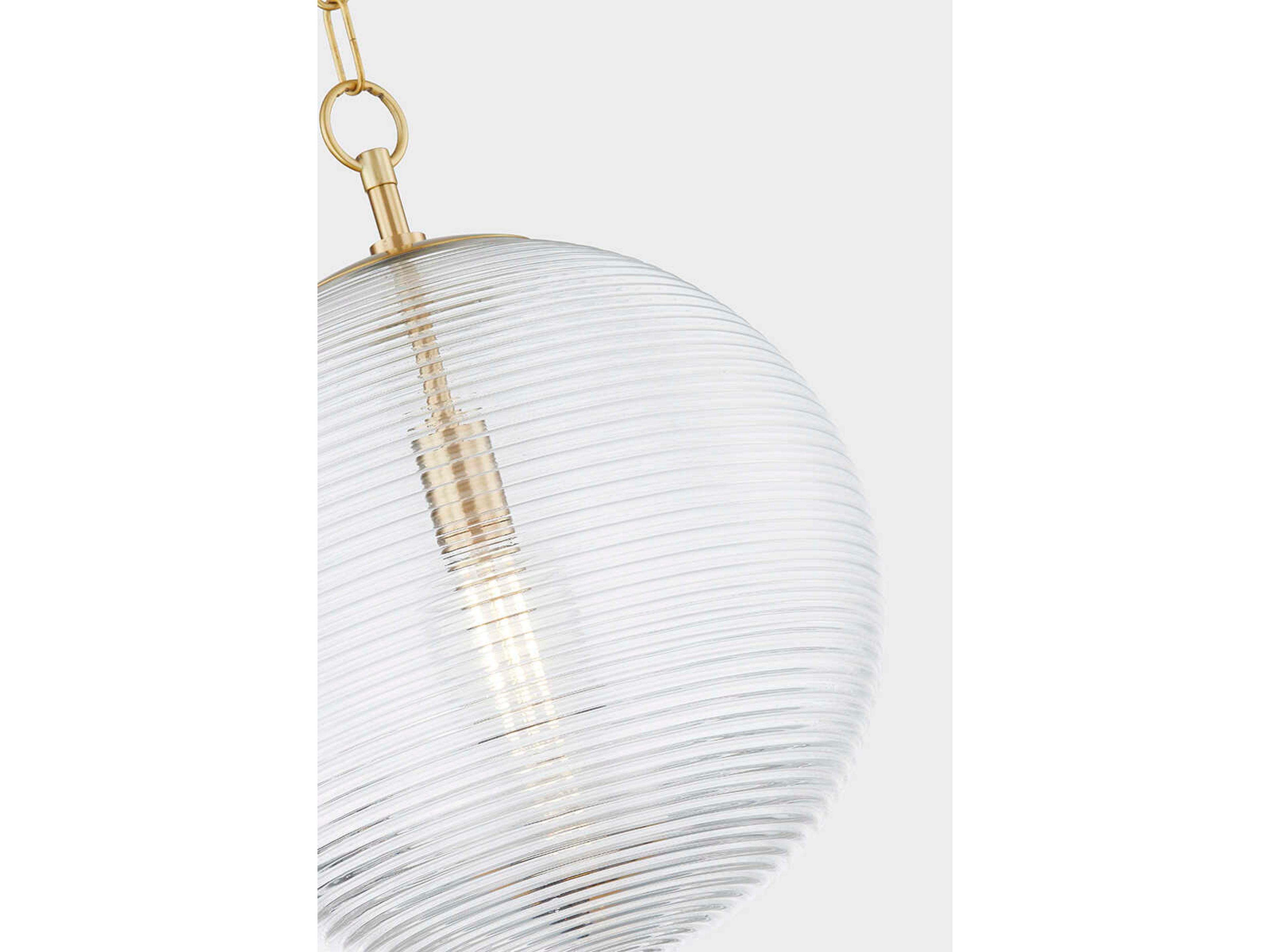 Mitzi Sara 1-Light Aged Brass Glass Globe Pendant