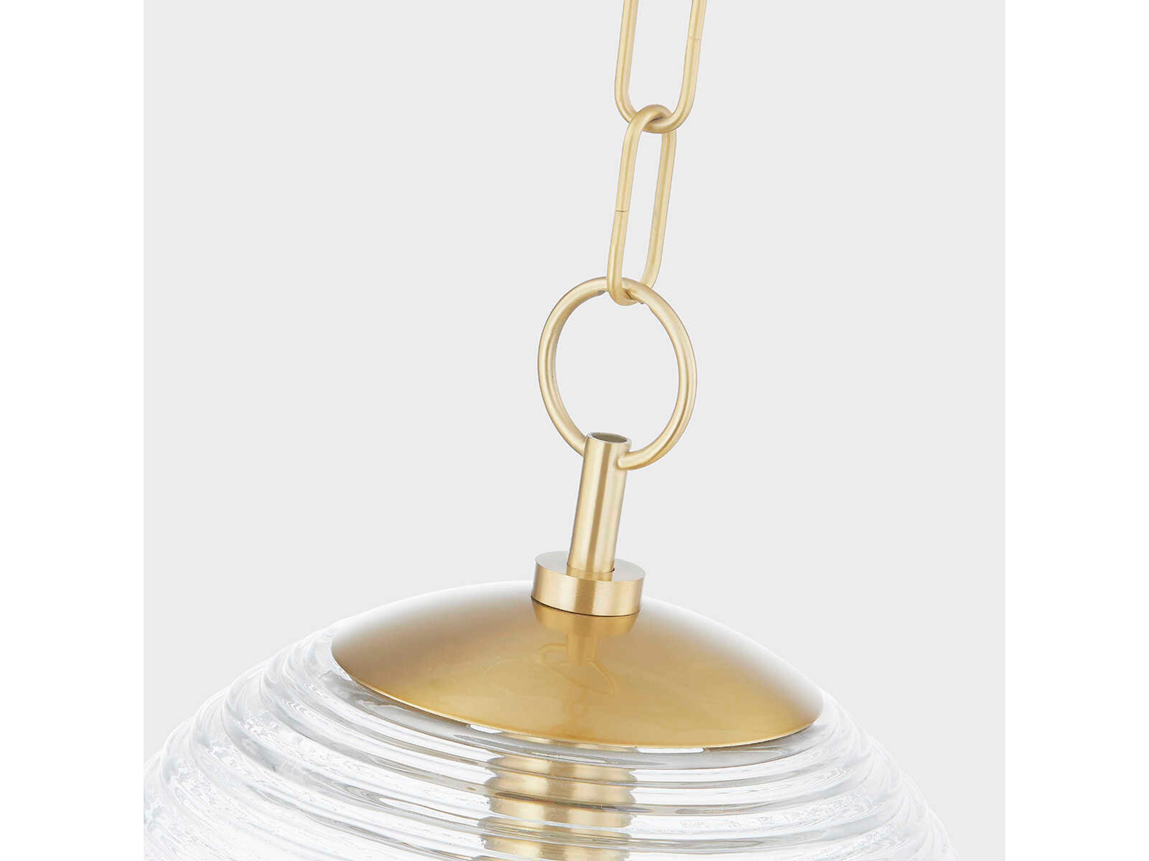 Mitzi Sara 1-Light Aged Brass Glass Globe Mini Pendant