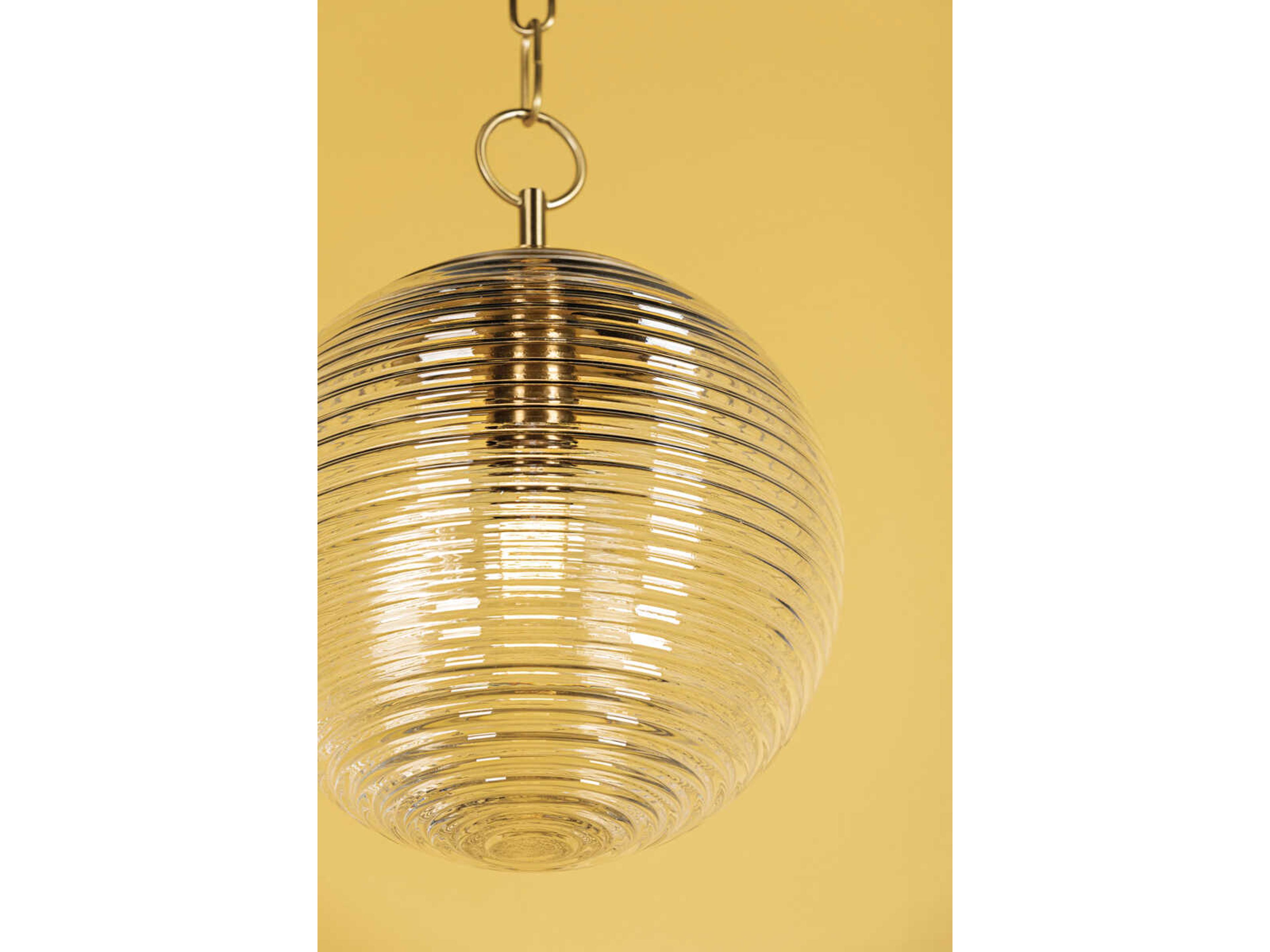 Mitzi Sara 1-Light Aged Brass Glass Globe Mini Pendant