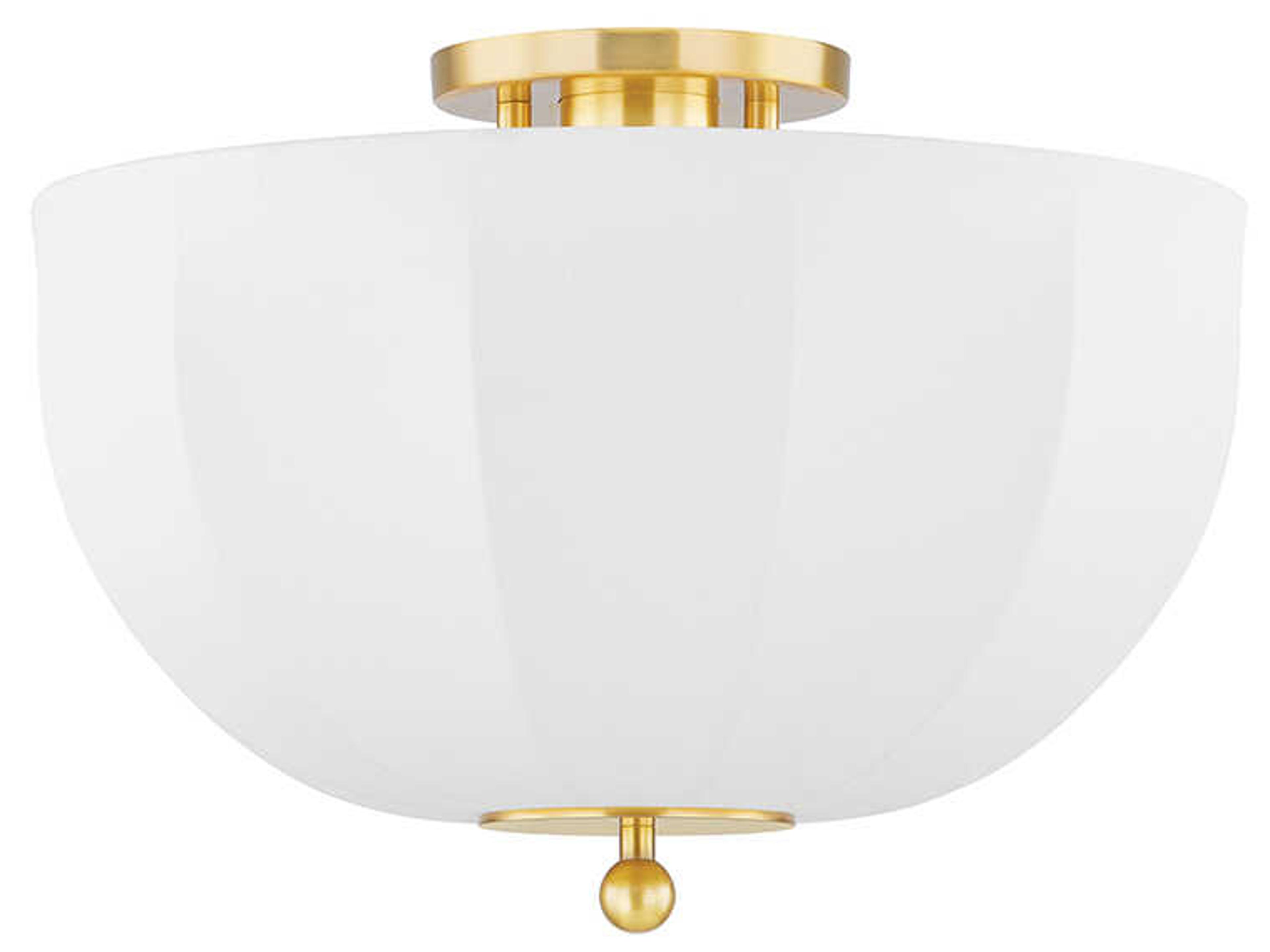 Meshelle 1-Light Aged Brass Flush Mount