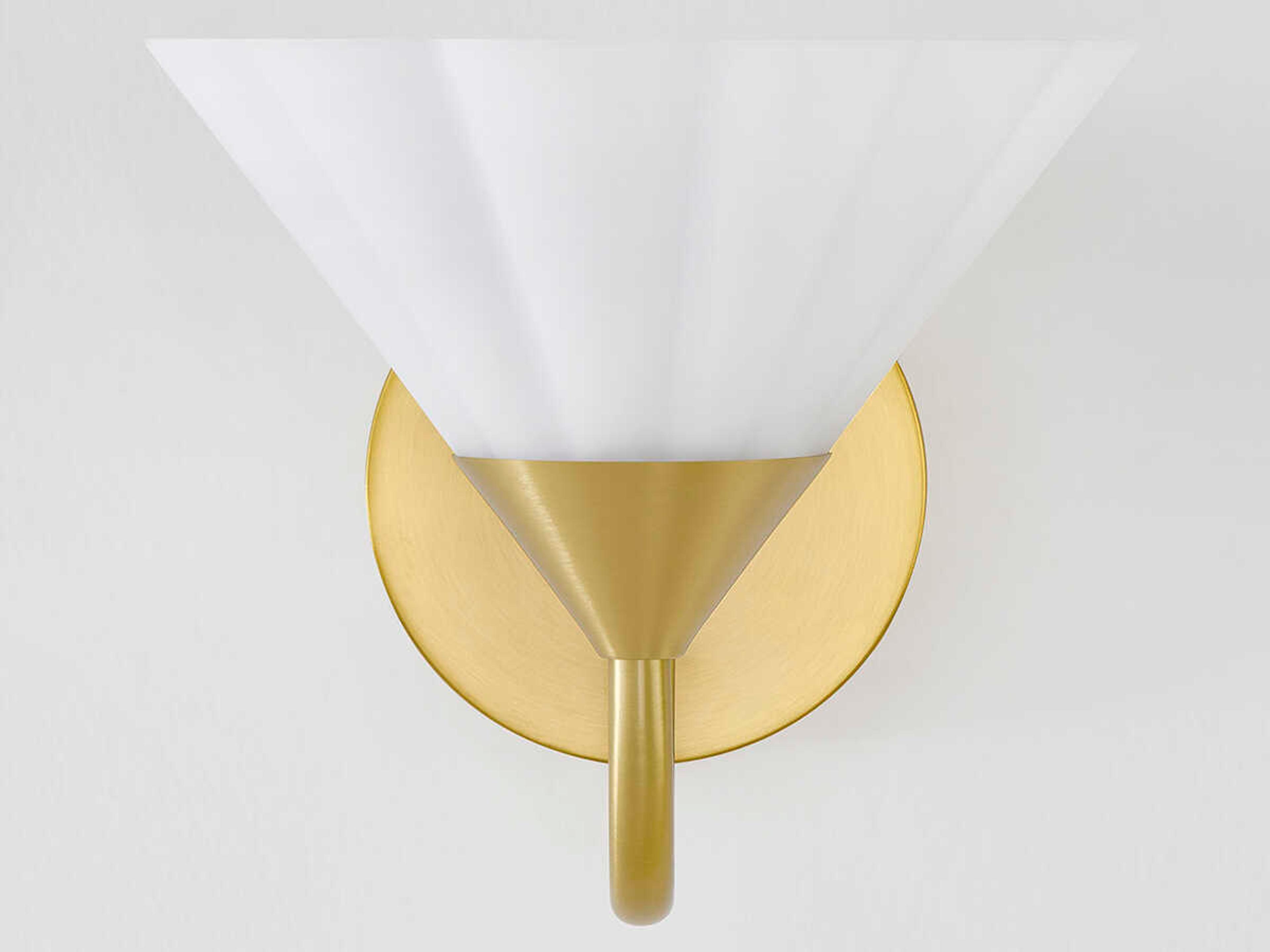 Mitzi Kelsey 1-Light Aged Brass Glass Wall Sconce