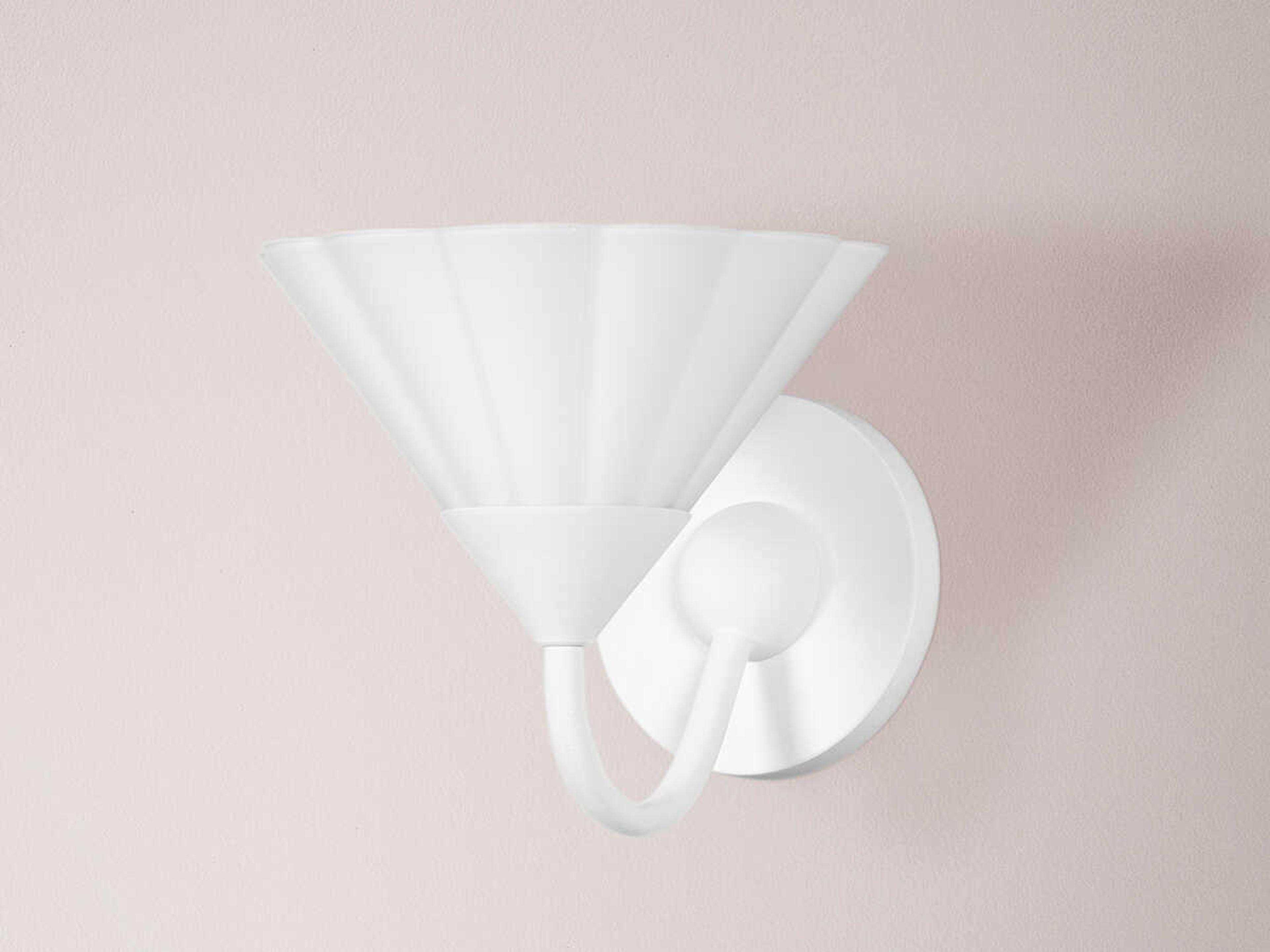 Mitzi Kelsey 1-Light Textured White Glass Wall Sconce