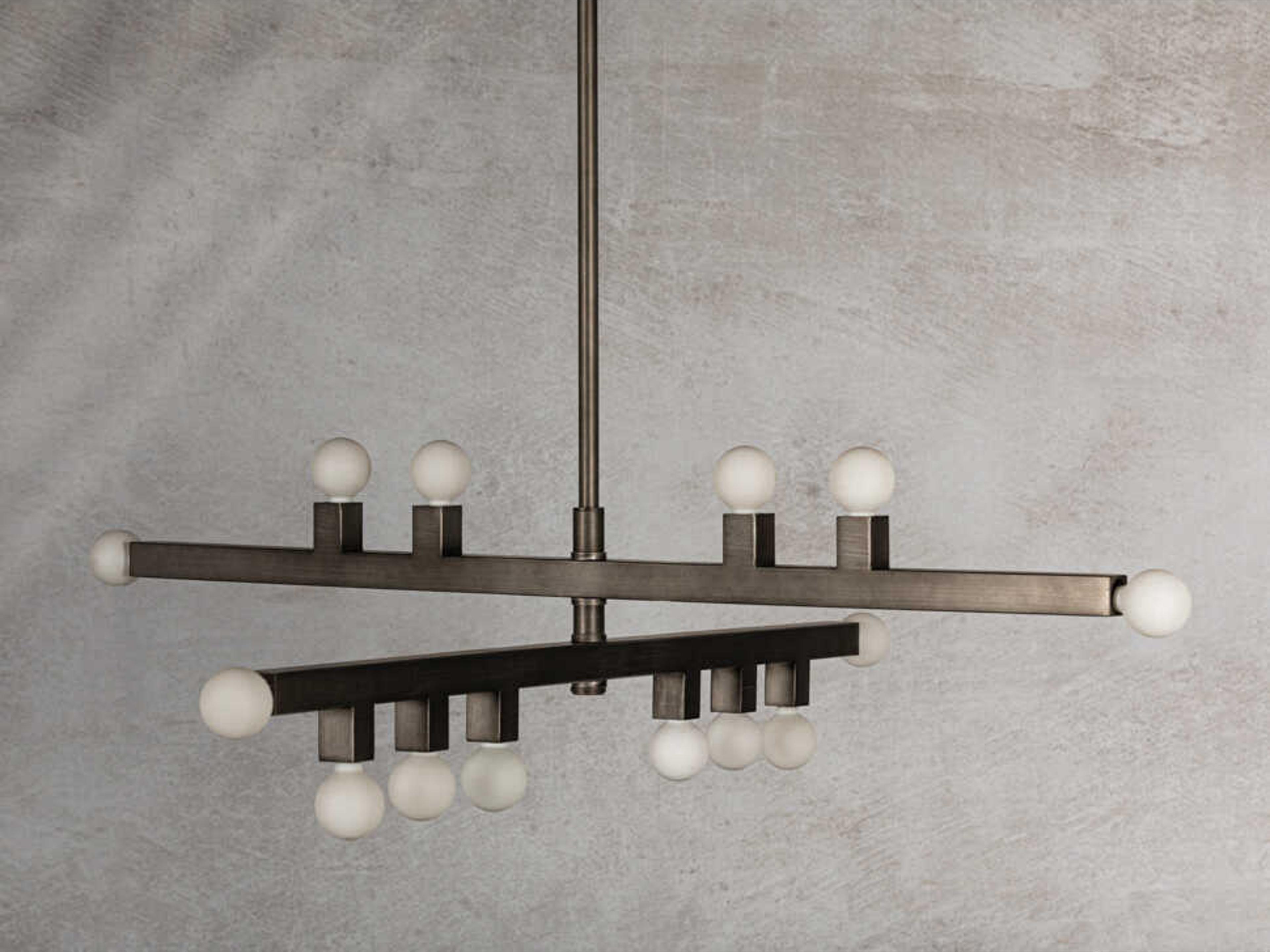 Mitzi Sutter 14-Light Graphite Gray Tiered Chandelier