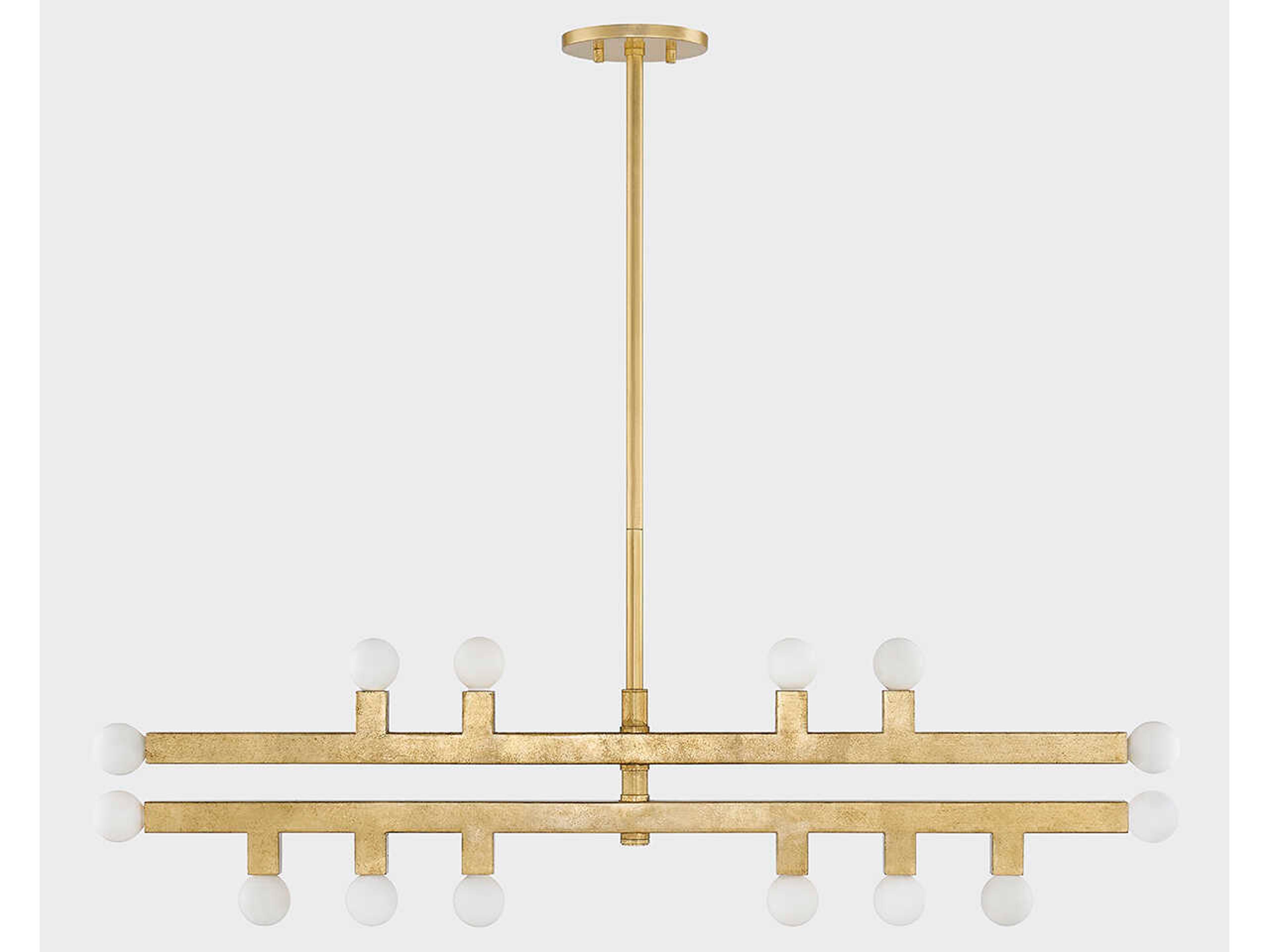 Mitzi Sutter 14-Light Vintage Gold Leaf Tiered Chandelier