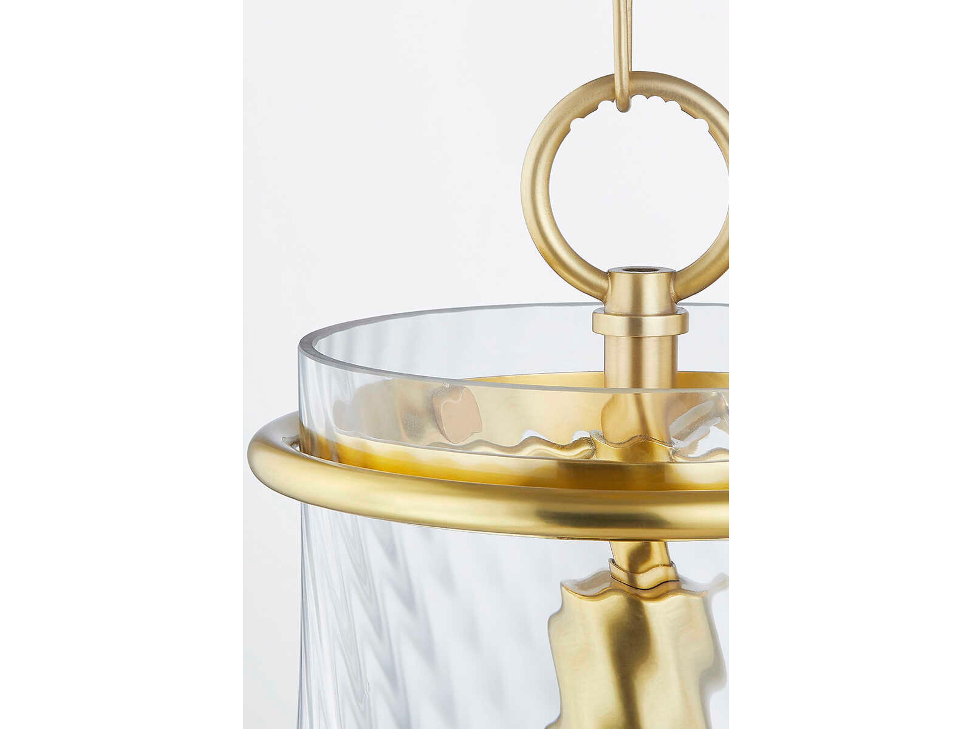 Mitzi Cantana 1-Light Aged Brass Glass Mini Pendant