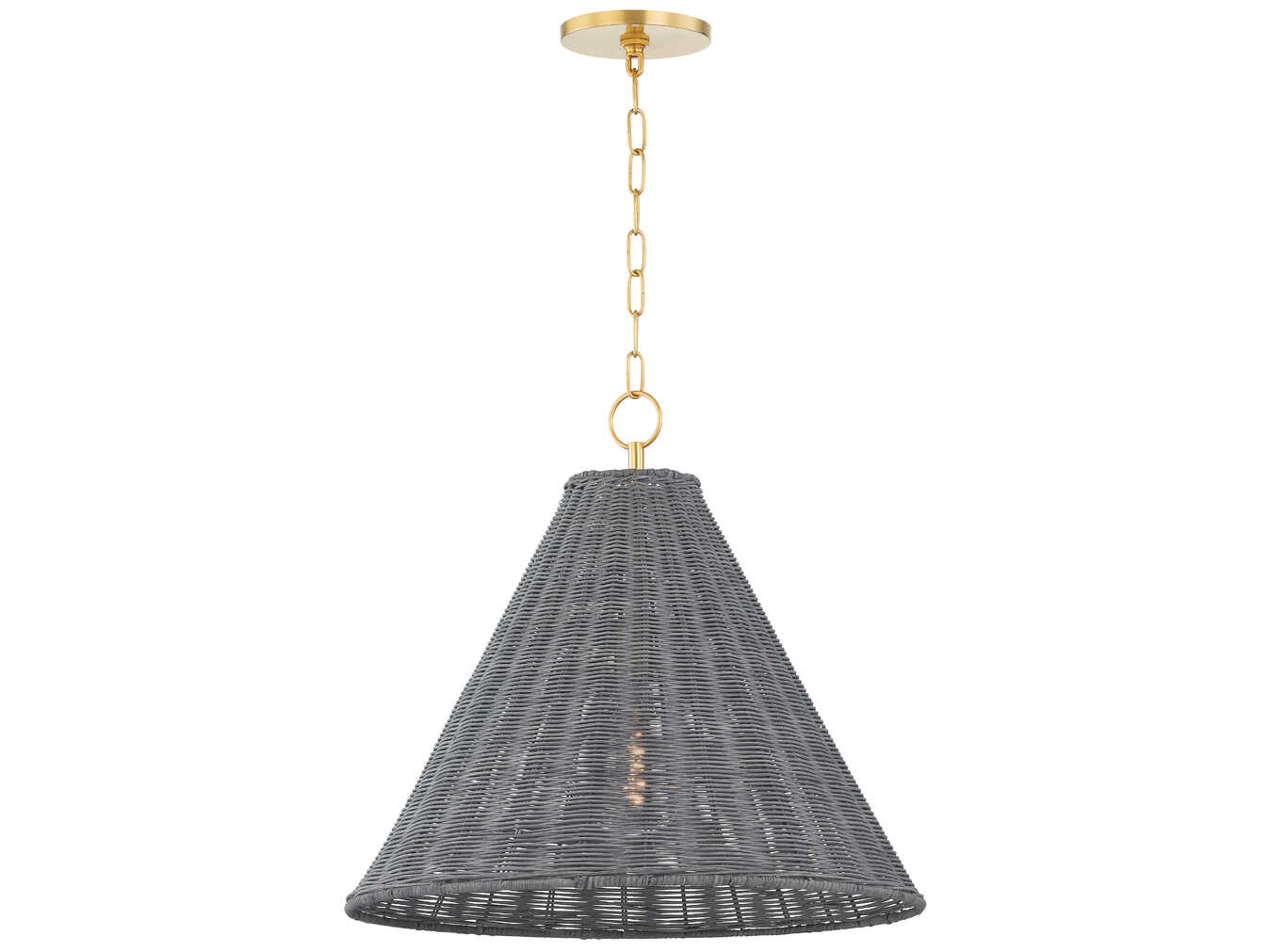 Destiny 1-Light Aged Brass Gray Pendant