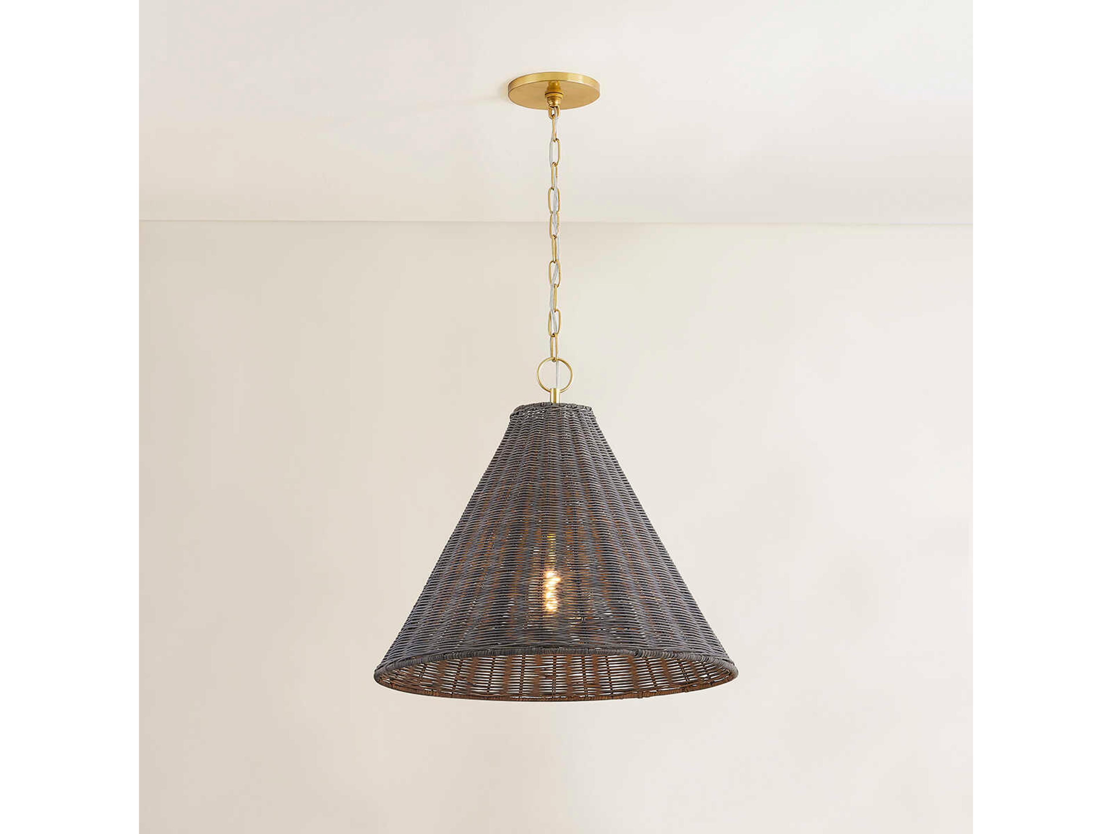 Mitzi Destiny 1-Light Aged Brass Gray Pendant