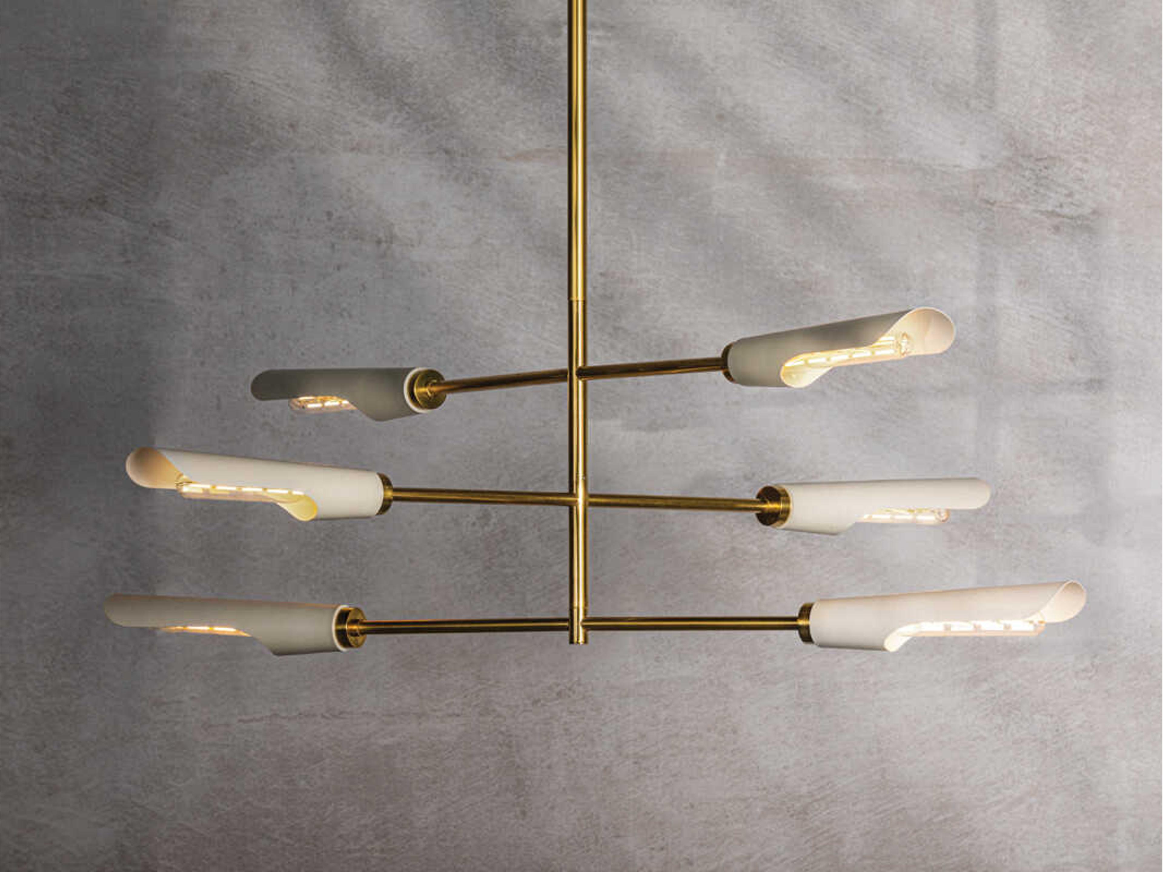 Mitzi Harperrose 6-Light Aged Brass Soft White Linear Tiered Chandelier