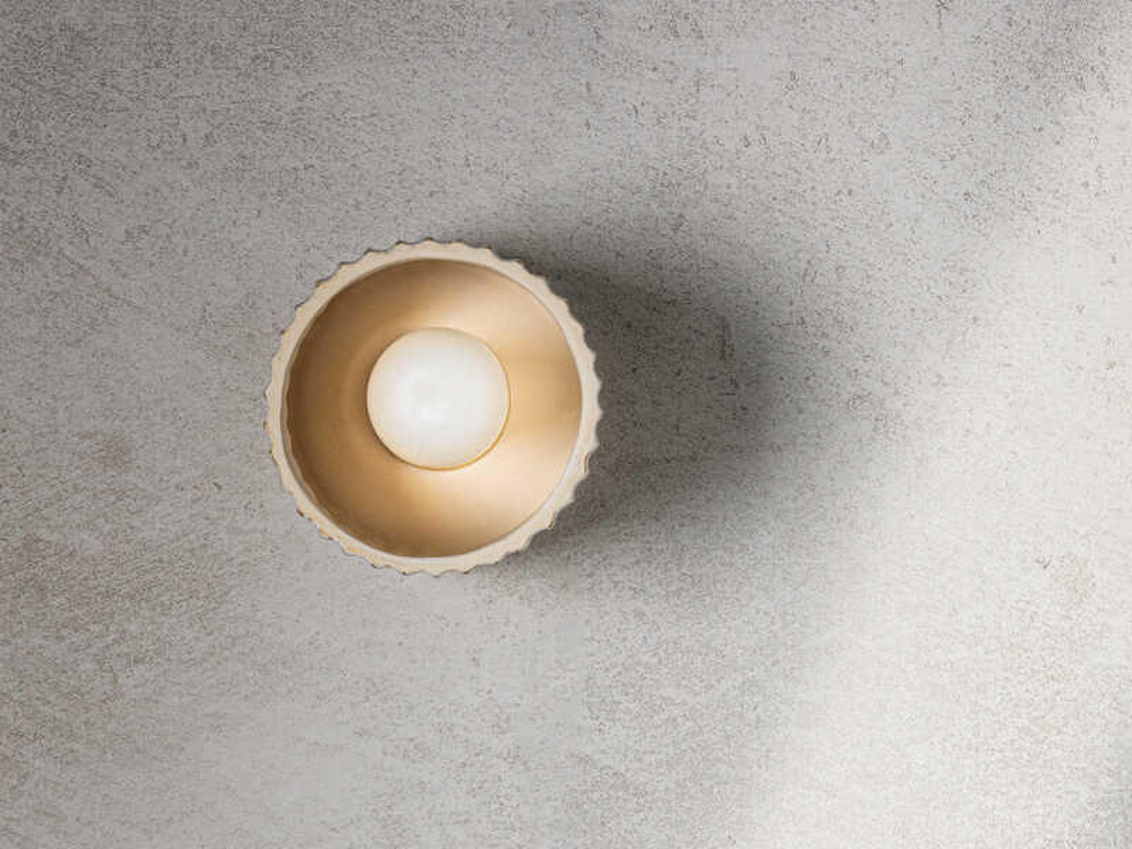 Mitzi Corissa 1-Light Aged Brass Ceramic Whitewash Bisque Cylinder Flush Mount