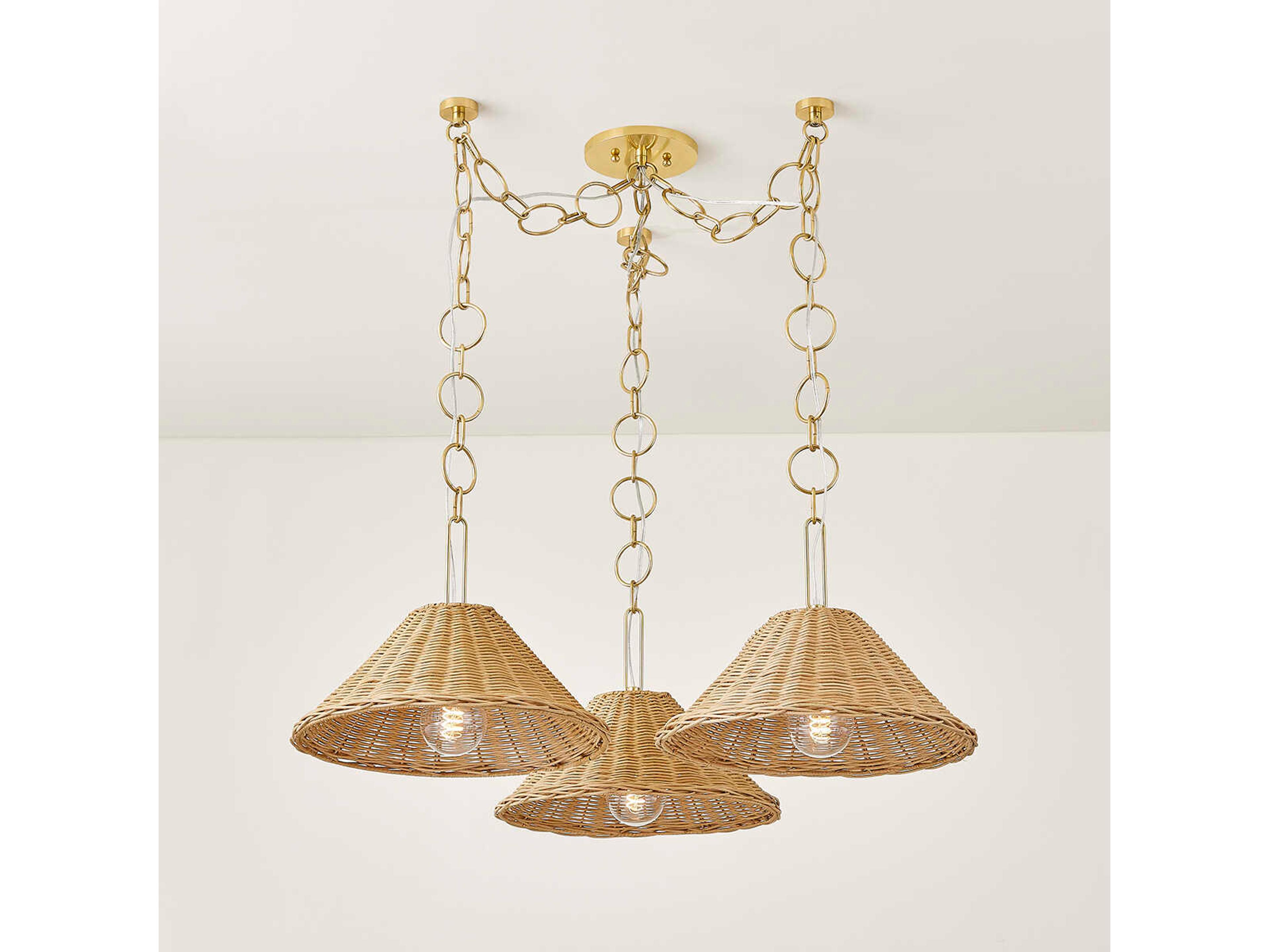 Mitzi Dalia 3-Light Aged Brass Brown Chandelier