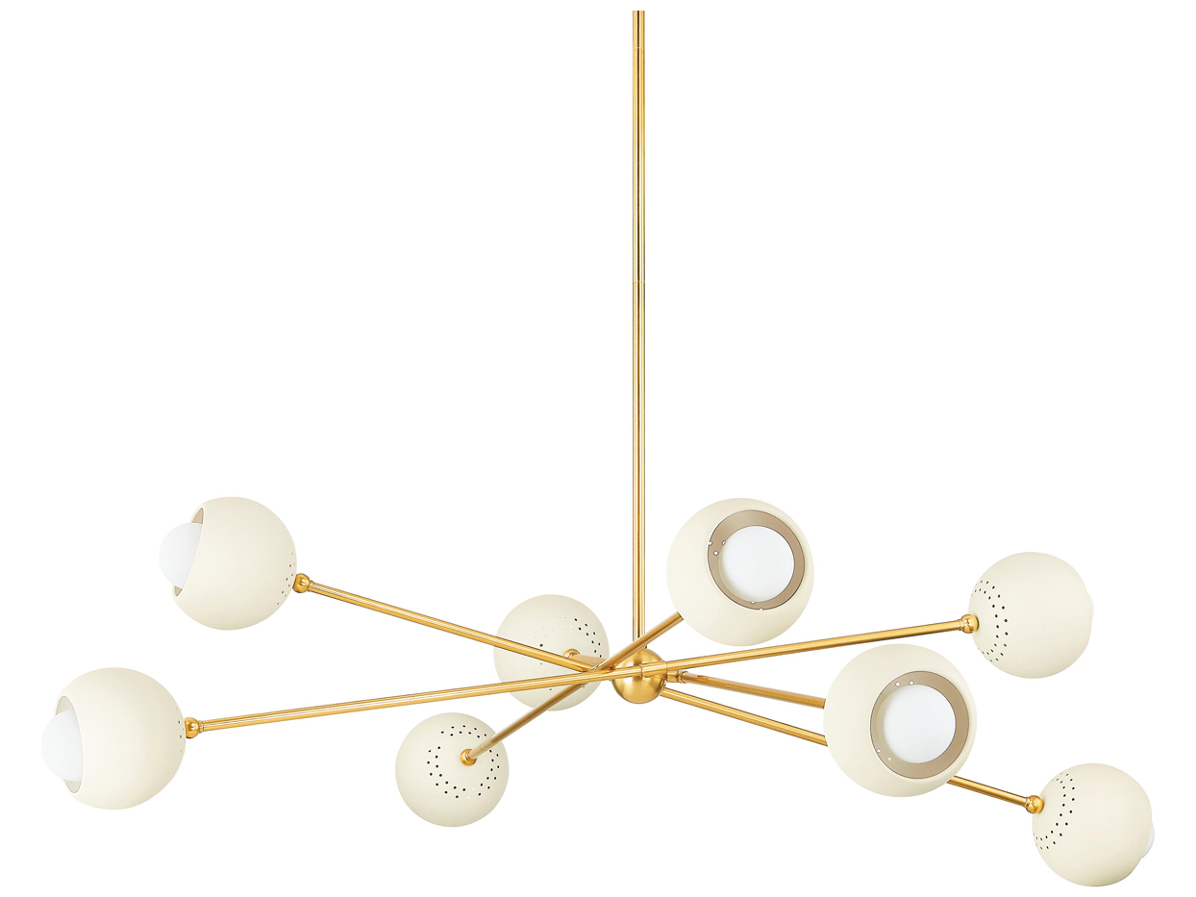 Saylor 8-Light Aged Brass Soft Cream Chandelier