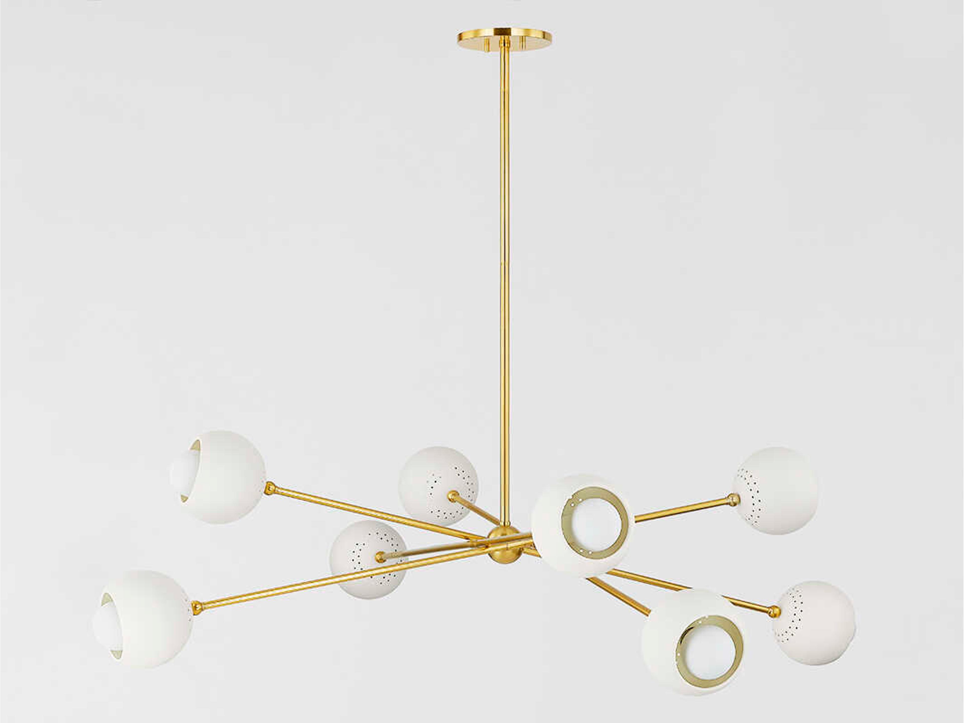 Mitzi Saylor 8-Light Aged Brass Soft Cream Chandelier