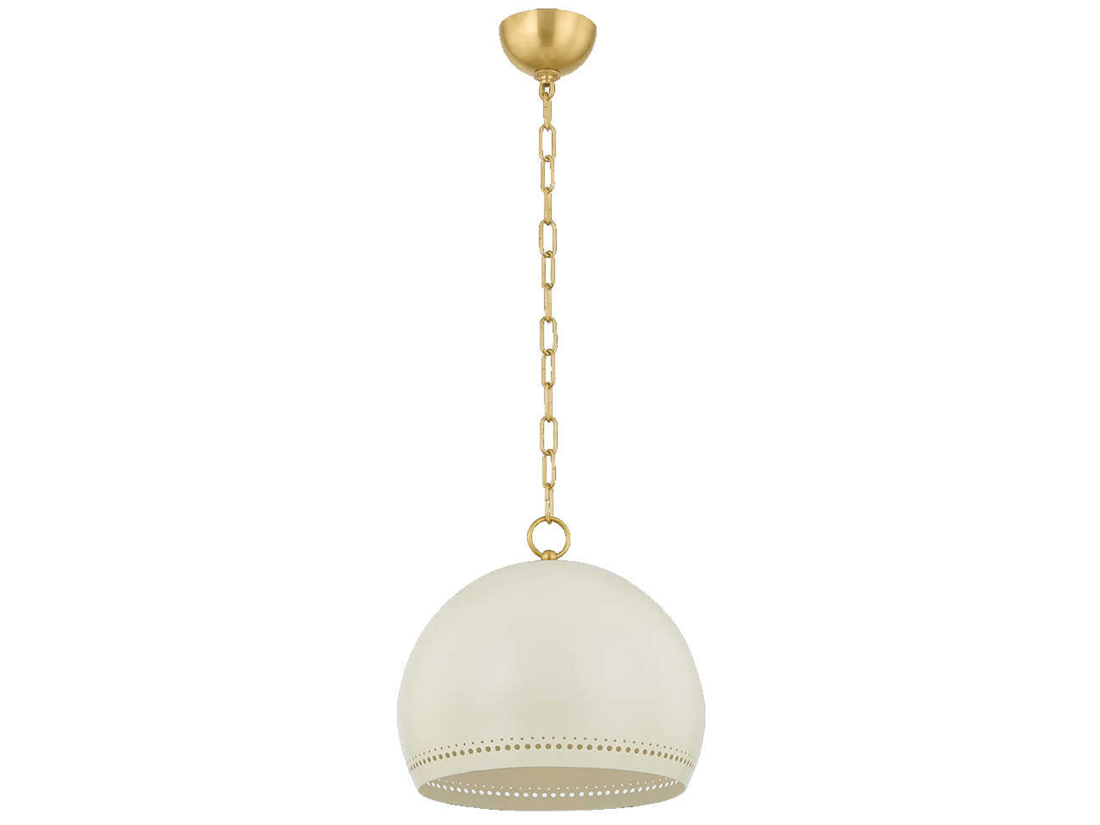 Etna 1-Light Aged Brass Soft Cream Off White Pendant