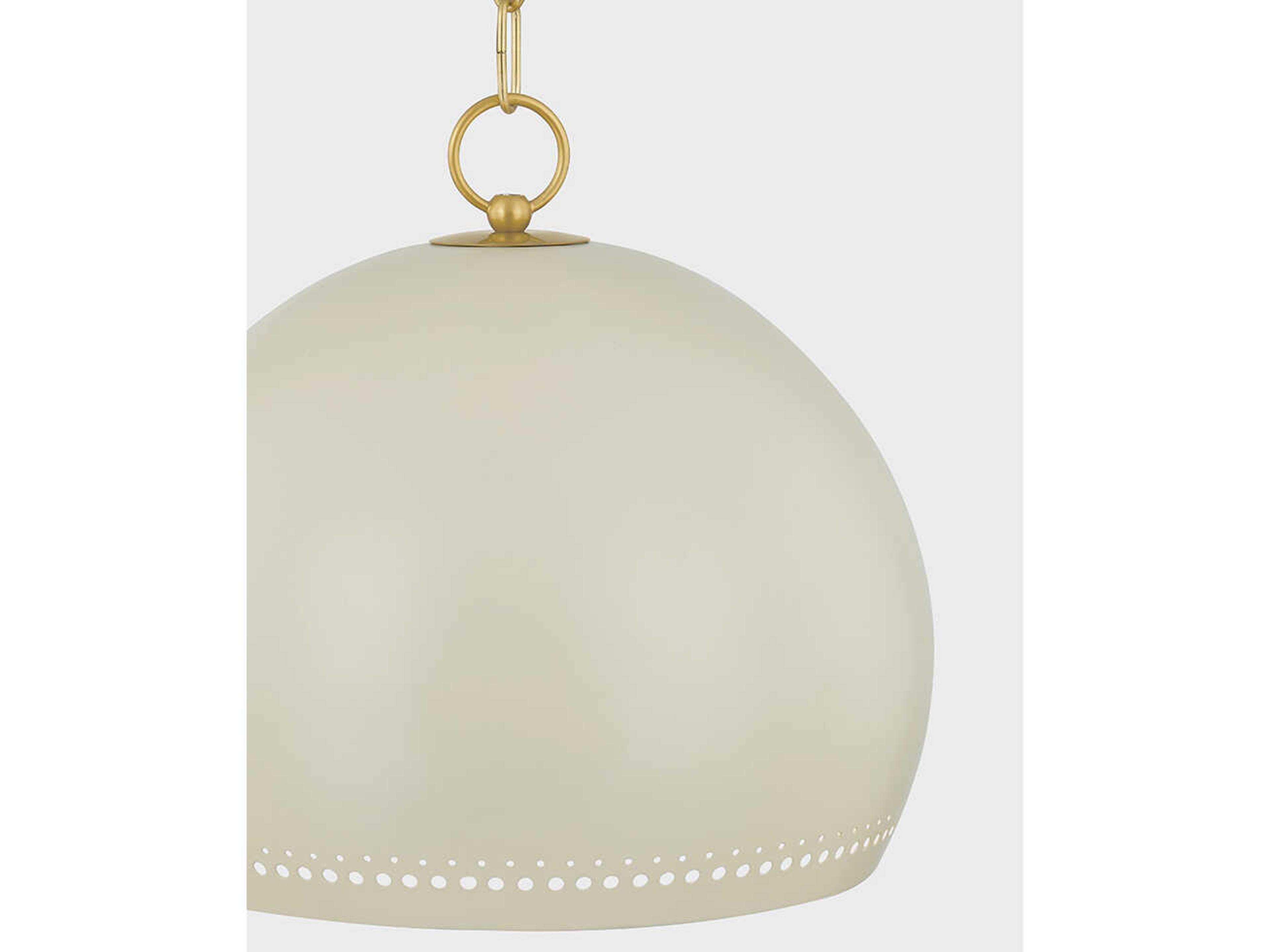 Mitzi Etna 1-Light Aged Brass Soft Cream Off White Pendant
