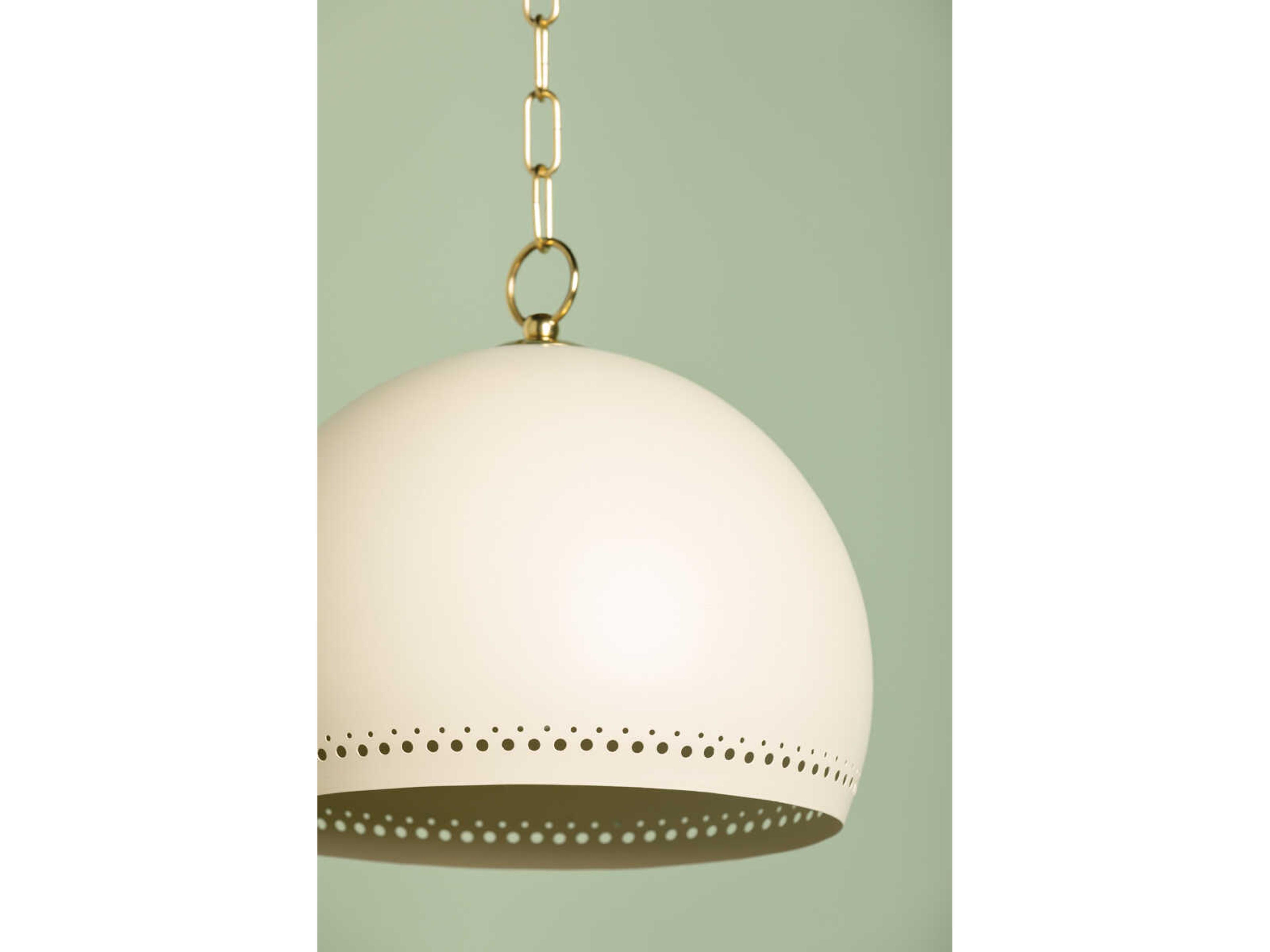 Mitzi Etna 1-Light Aged Brass Soft Cream Off White Pendant