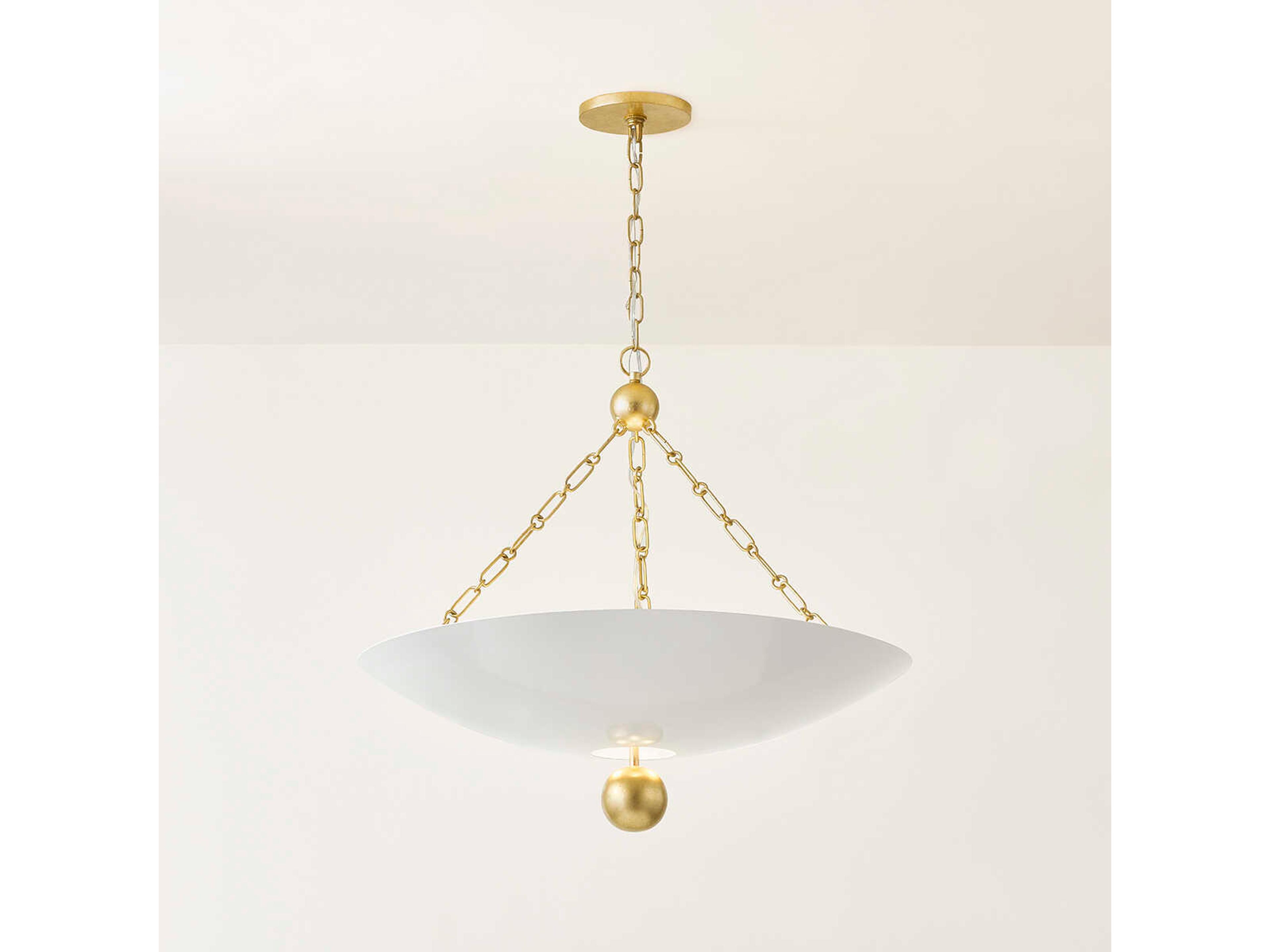 Mitzi 3-Light Vintage Gold Leaf Soft White Bowl Pendant