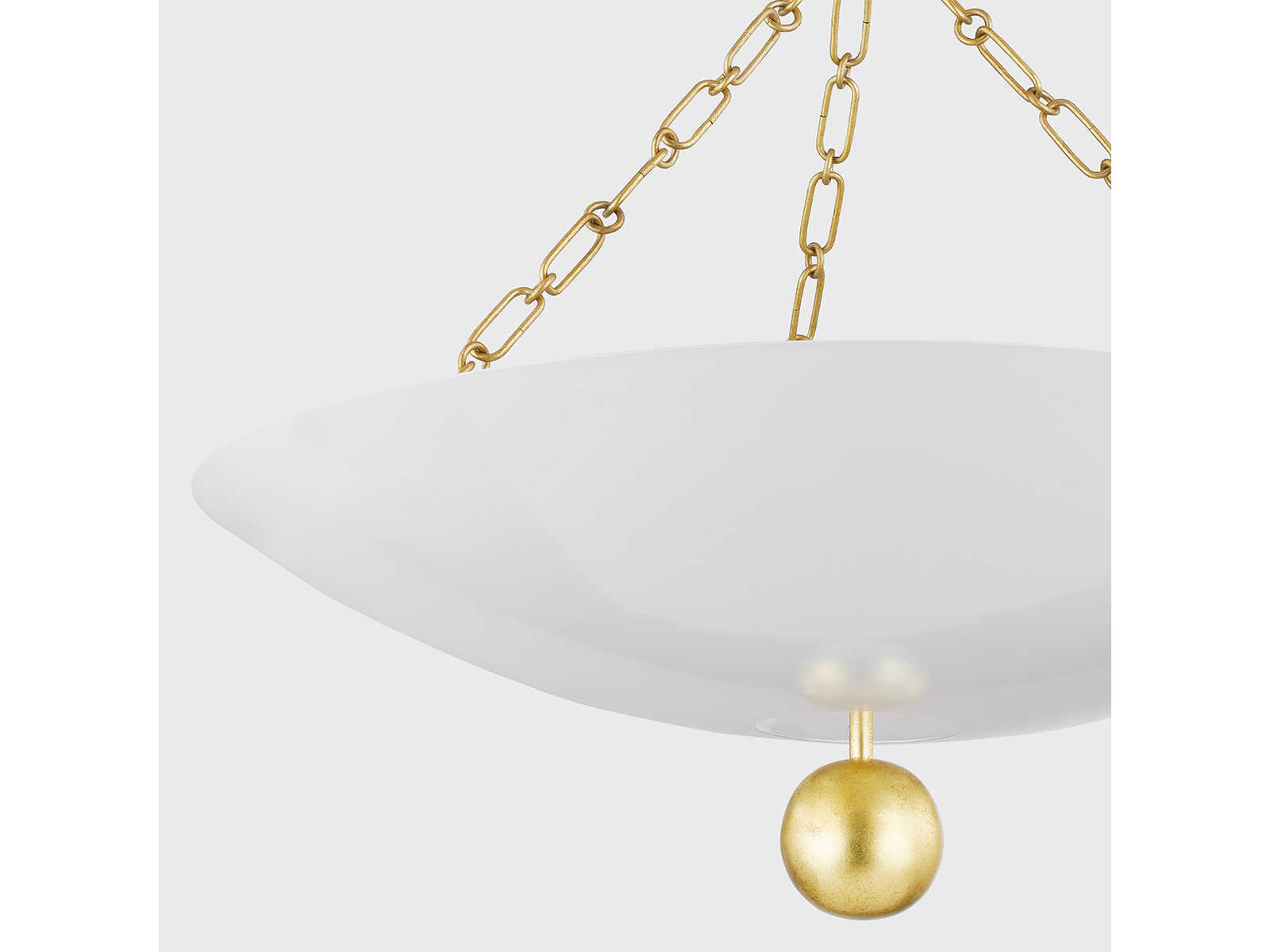 Mitzi 3-Light Vintage Gold Leaf Soft White Bowl Pendant