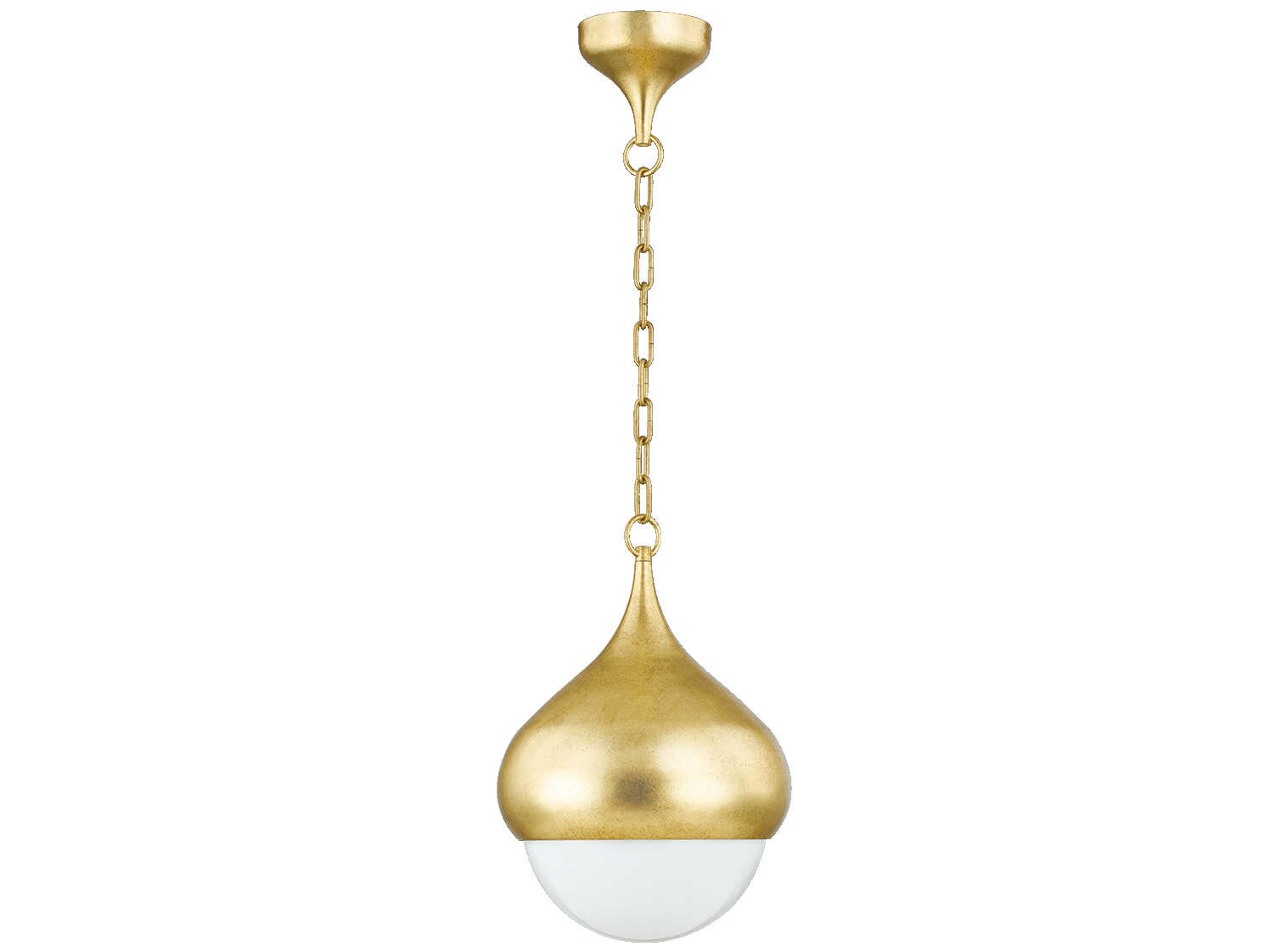 Luciel 1-Light Vintage Gold Leaf Mini Pendant