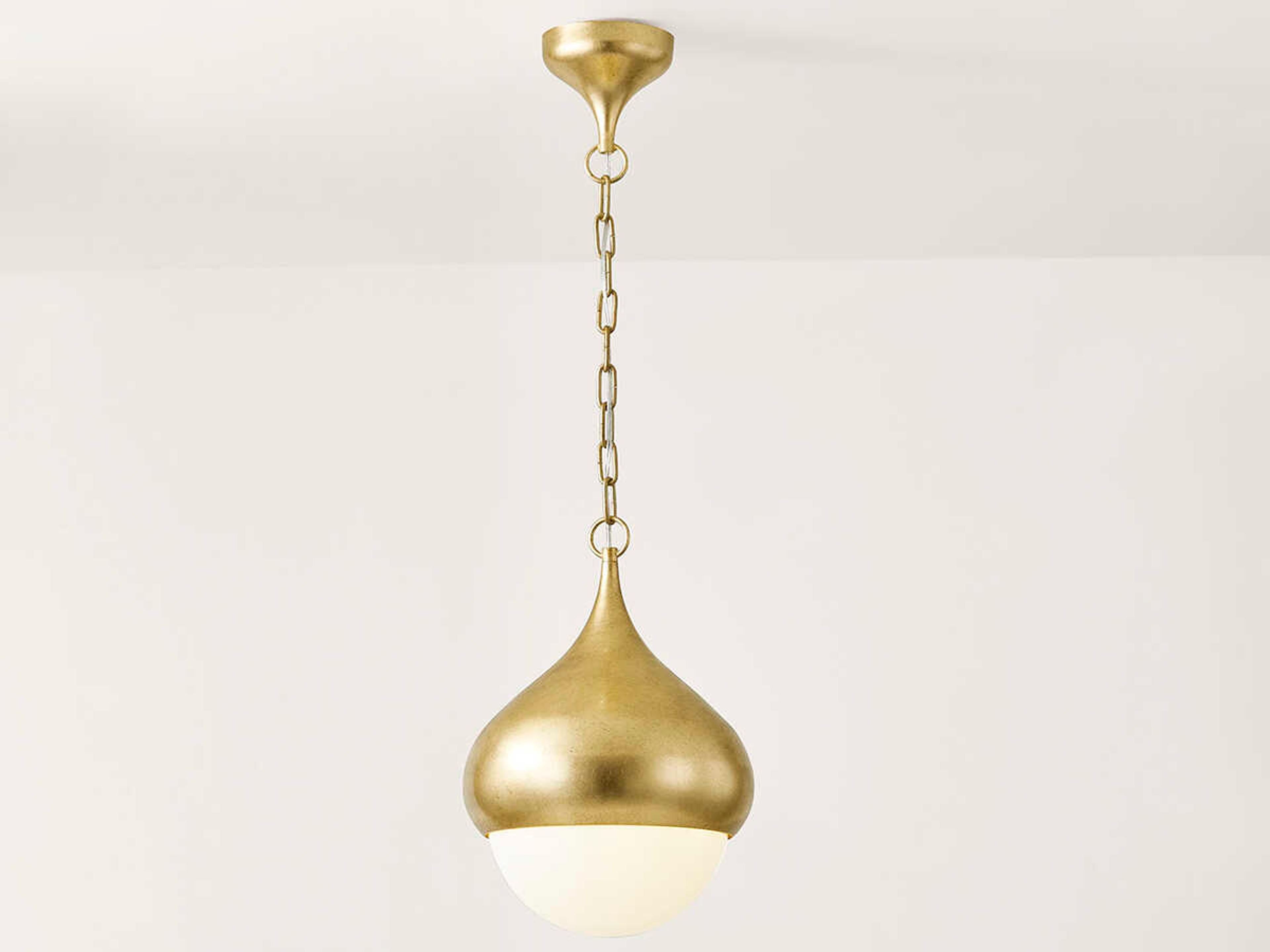 Mitzi Luciel 1-Light Vintage Gold Leaf Mini Pendant