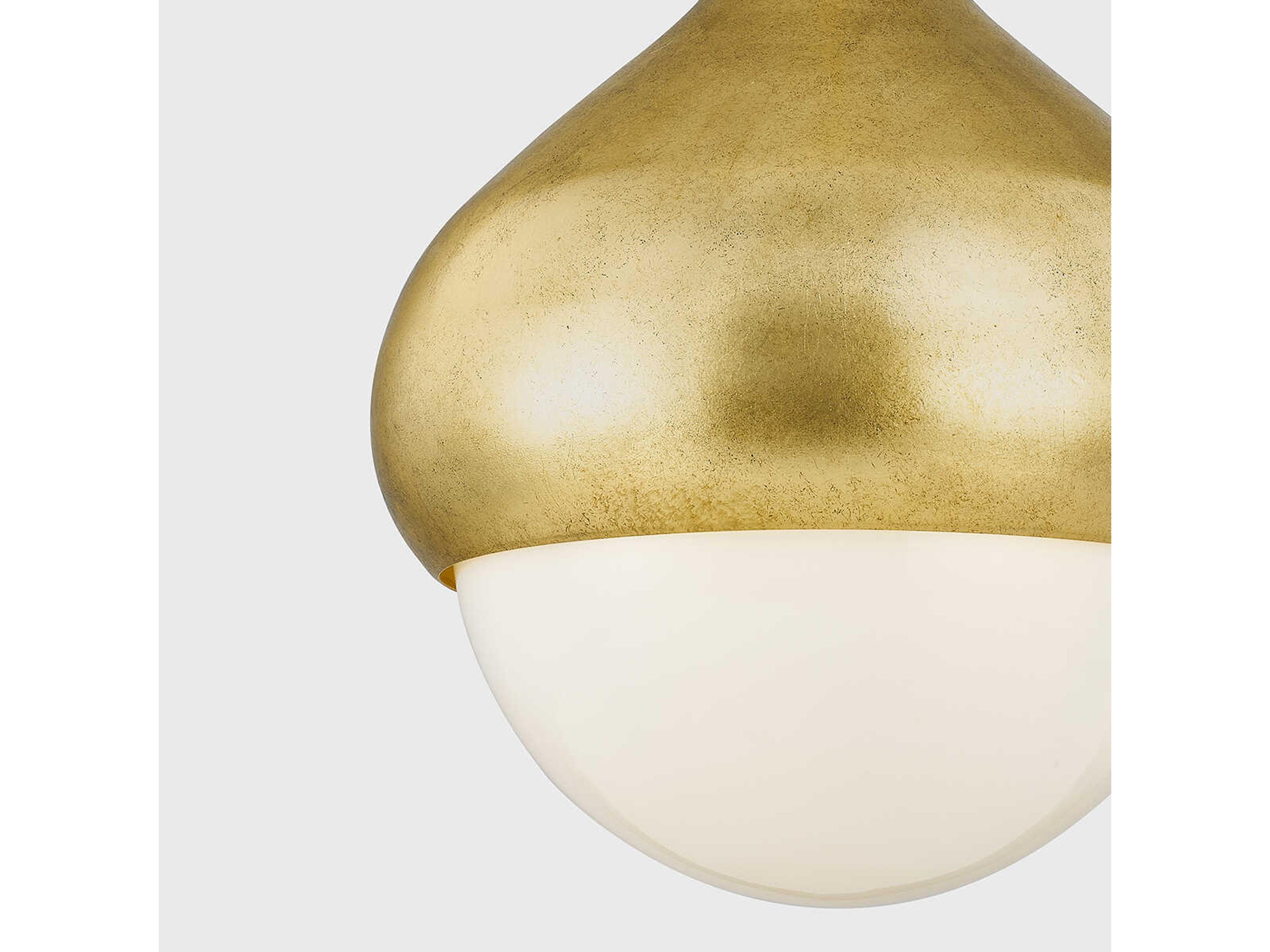 Mitzi Luciel 1-Light Vintage Gold Leaf Mini Pendant