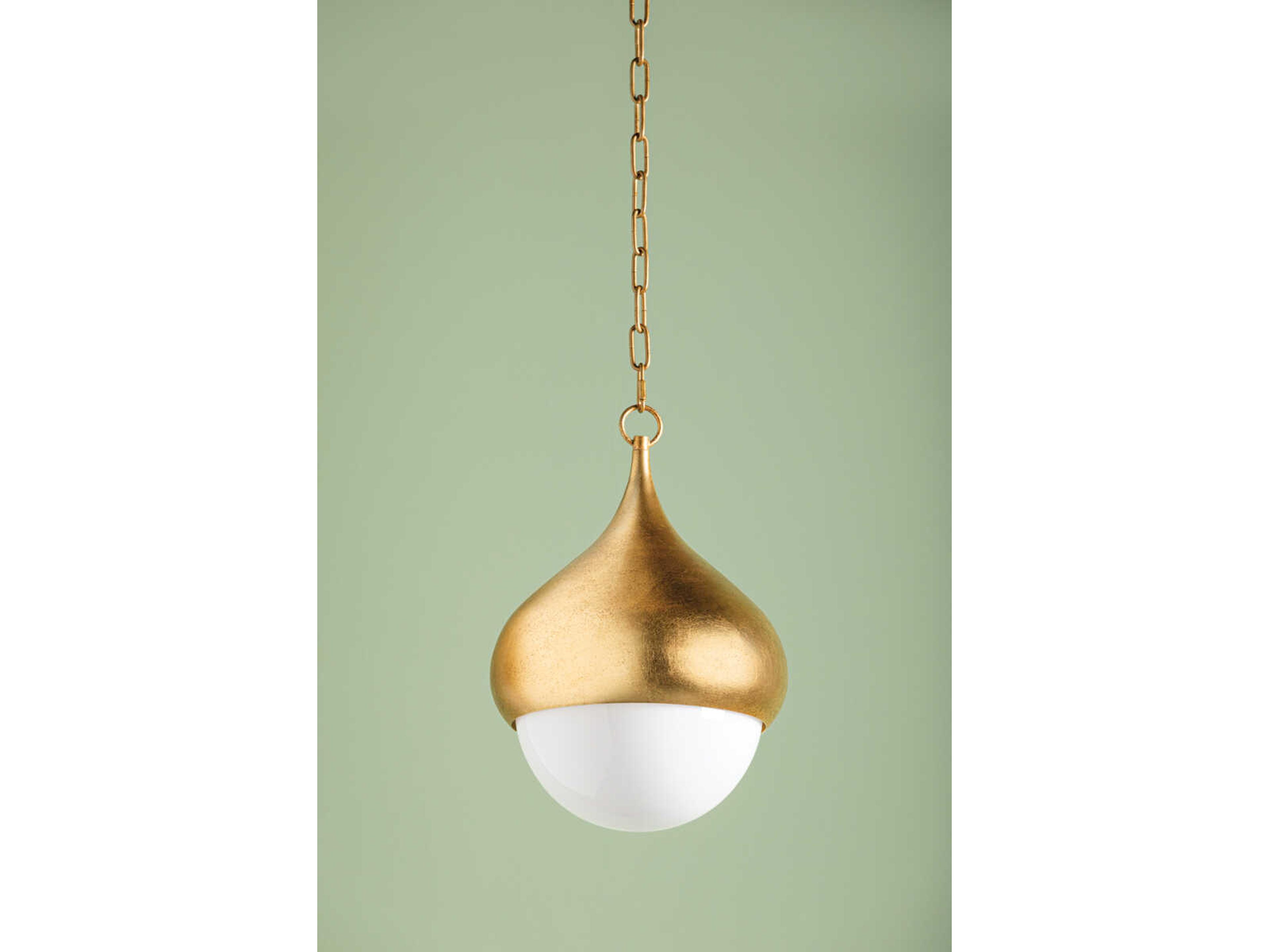 Mitzi Luciel 1-Light Vintage Gold Leaf Mini Pendant