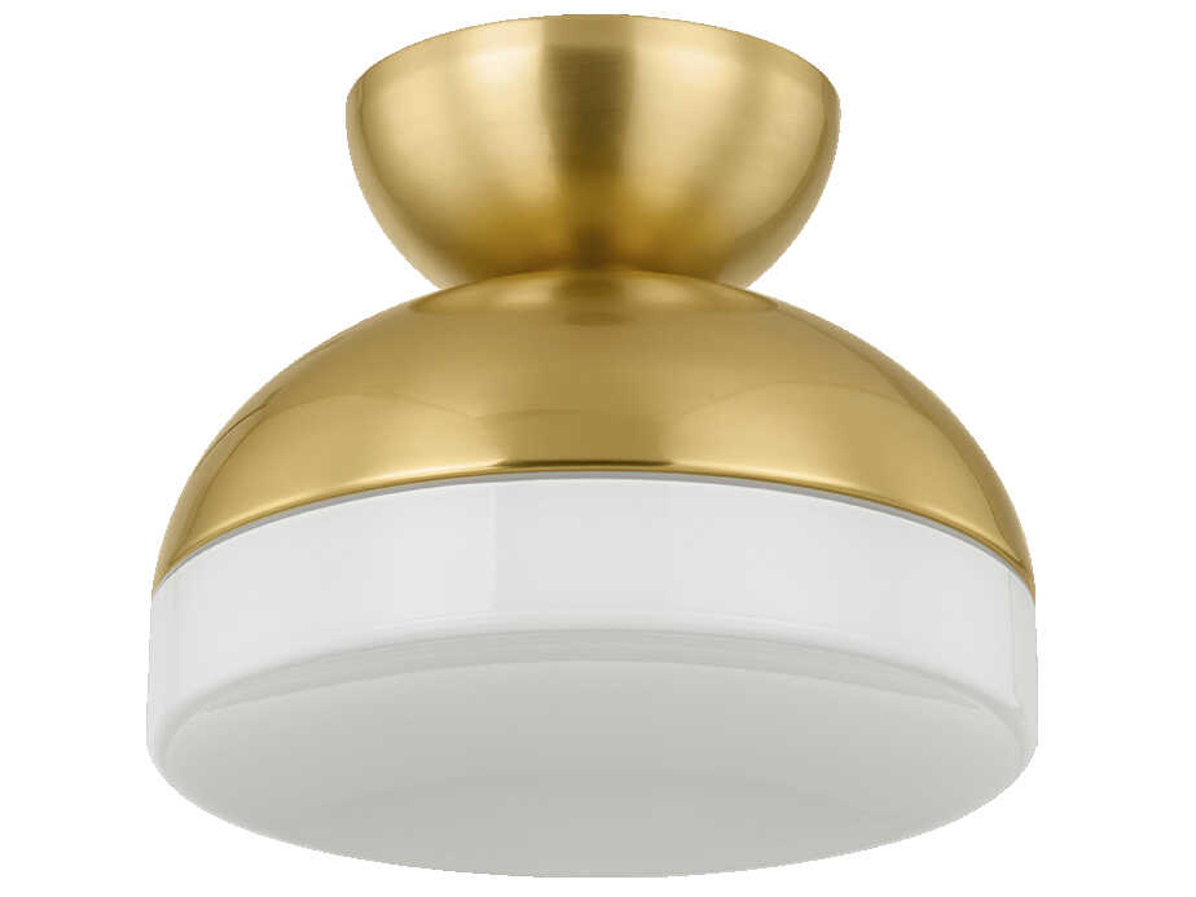Rue 1-Light Aged Brass Flush Mount