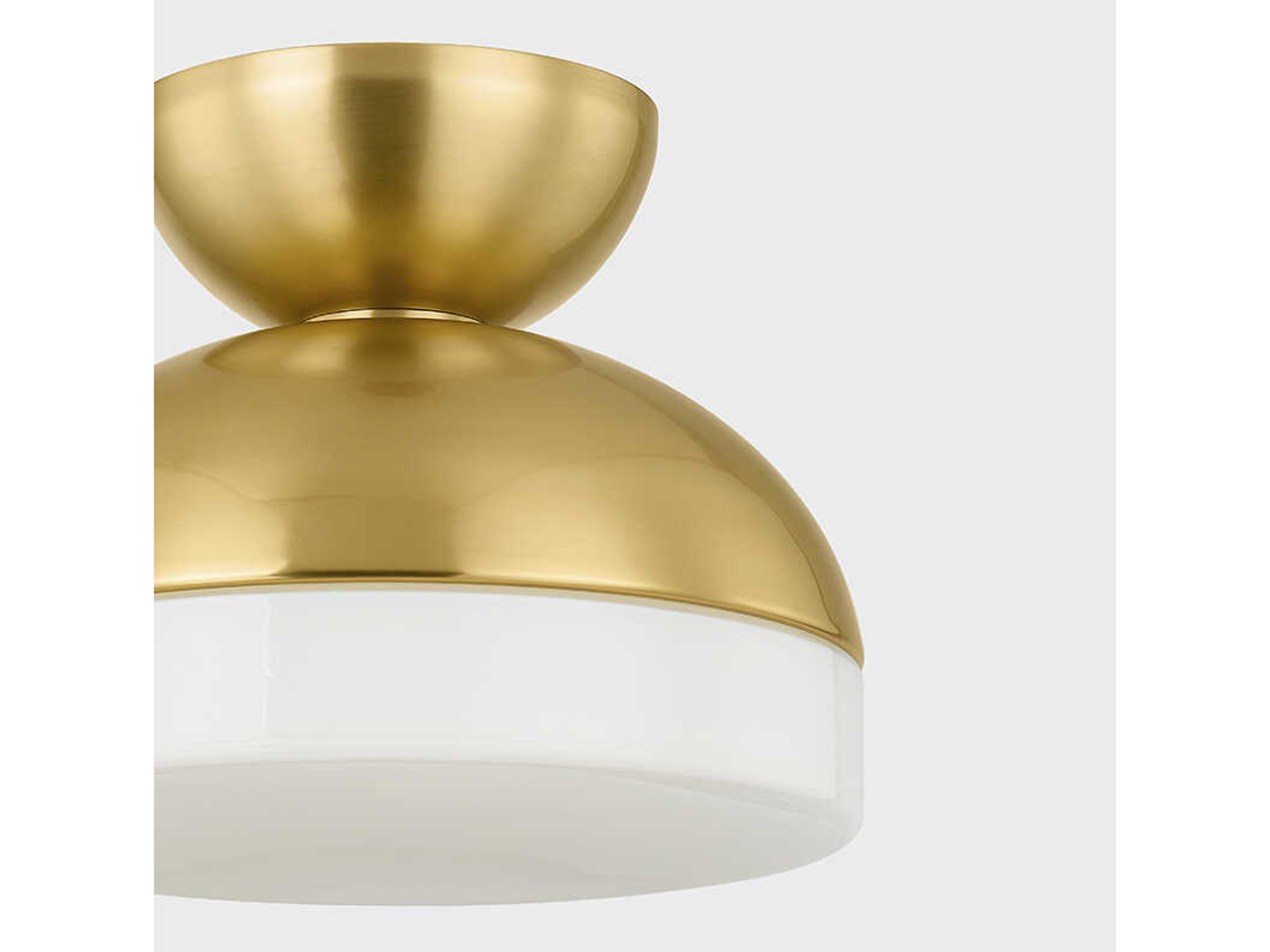 Mitzi Rue 1-Light Aged Brass Flush Mount
