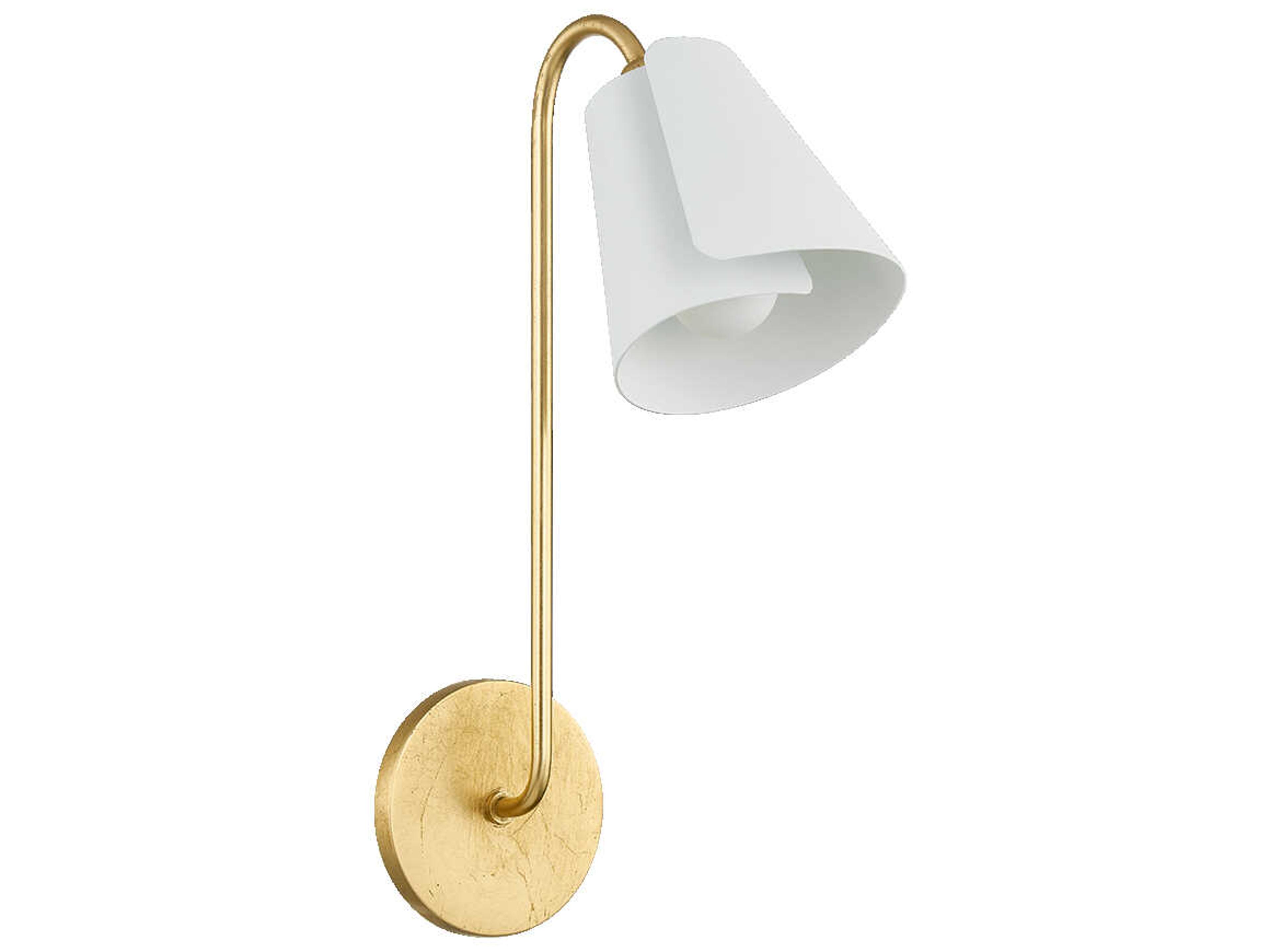 Lila 1-Light Gold Leaf Textured On White Combo Wall Sconce