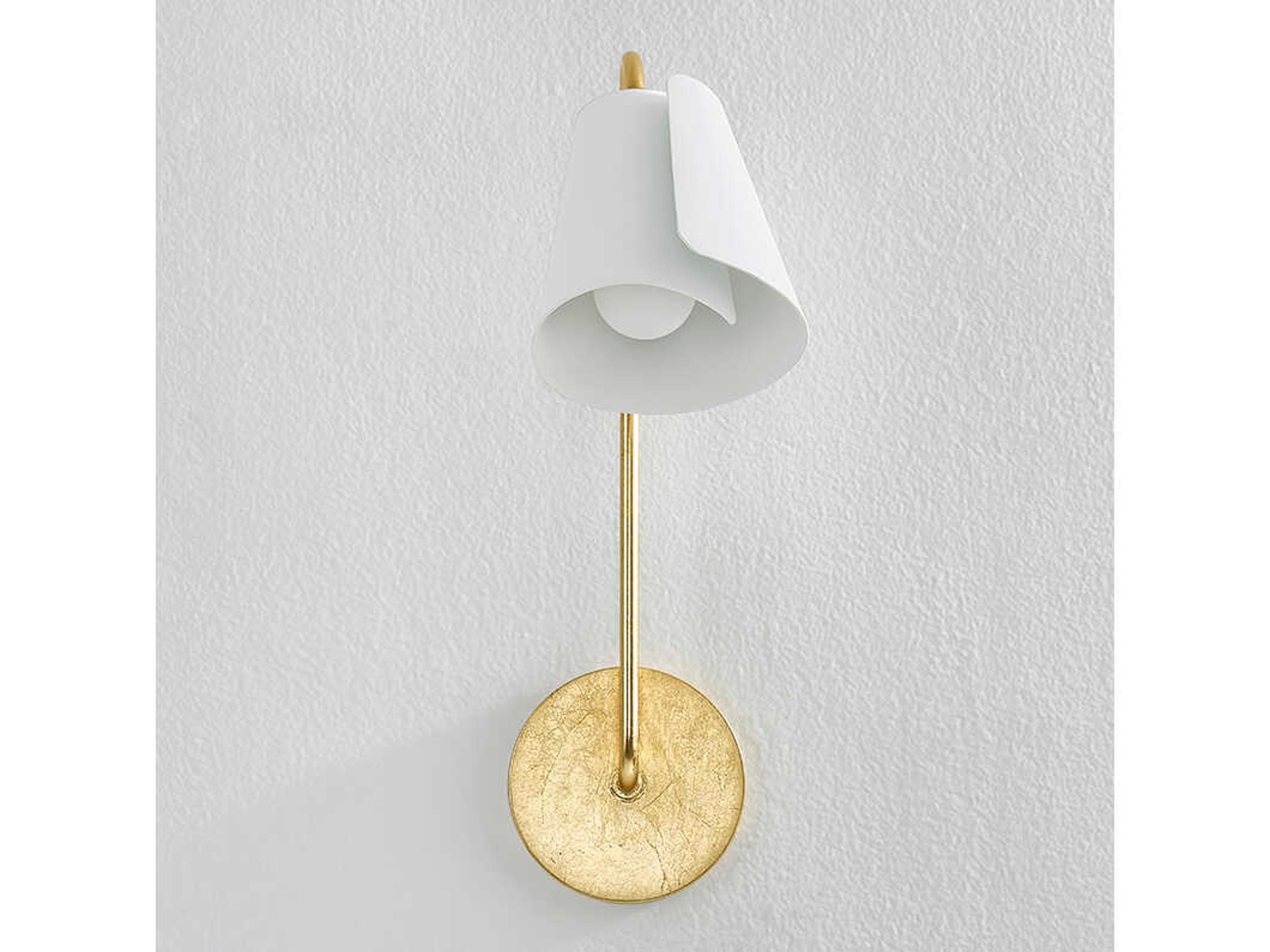 Mitzi Lila 1-Light Gold Leaf Textured On White Combo Wall Sconce