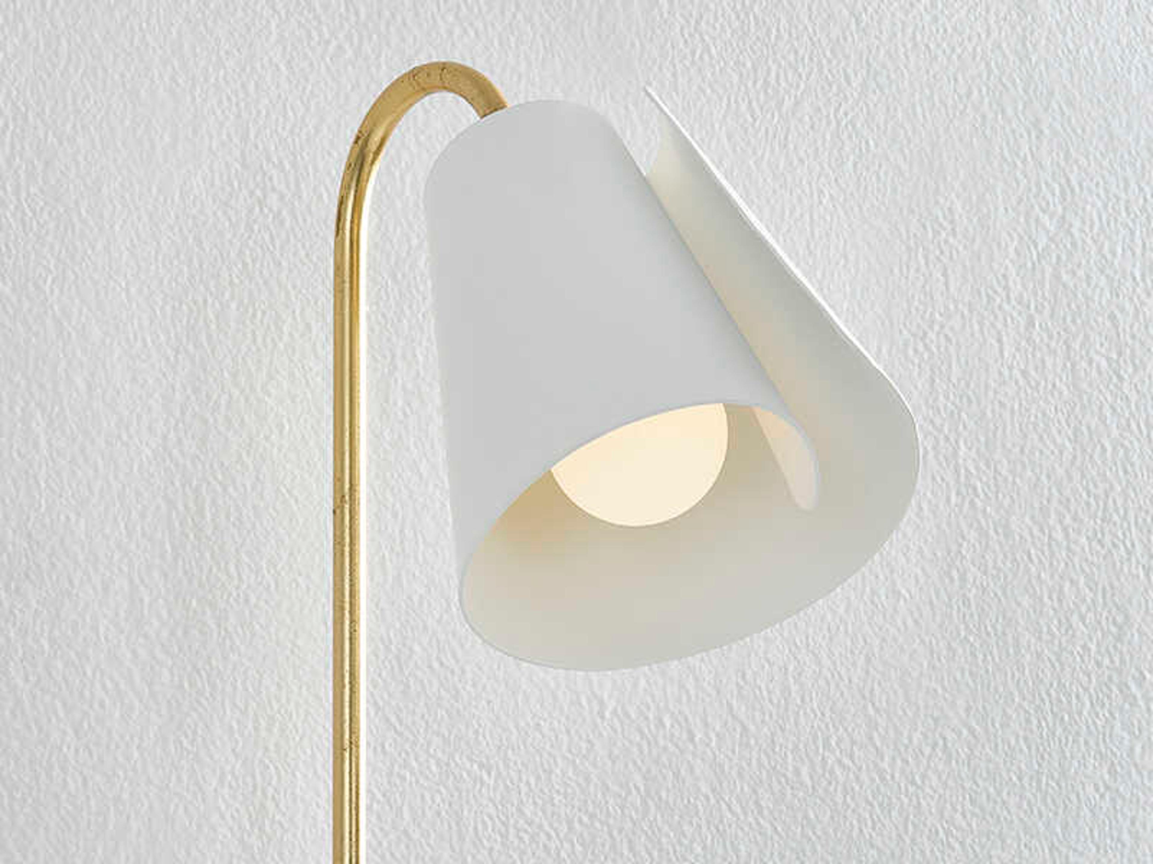 Mitzi Lila 1-Light Gold Leaf Textured On White Combo Wall Sconce