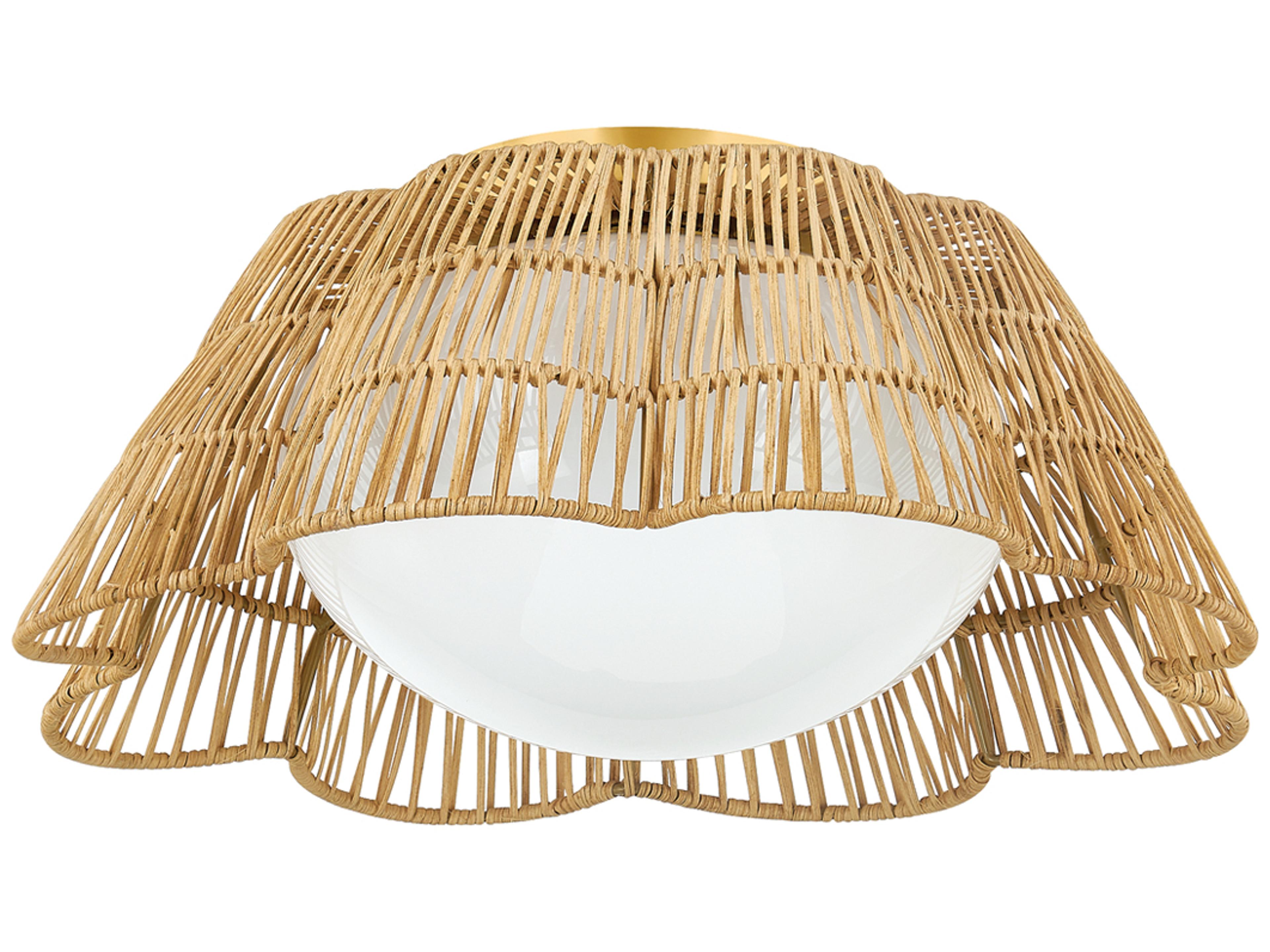 Rosa 1-Light Aged Brass Brown Flush Mount