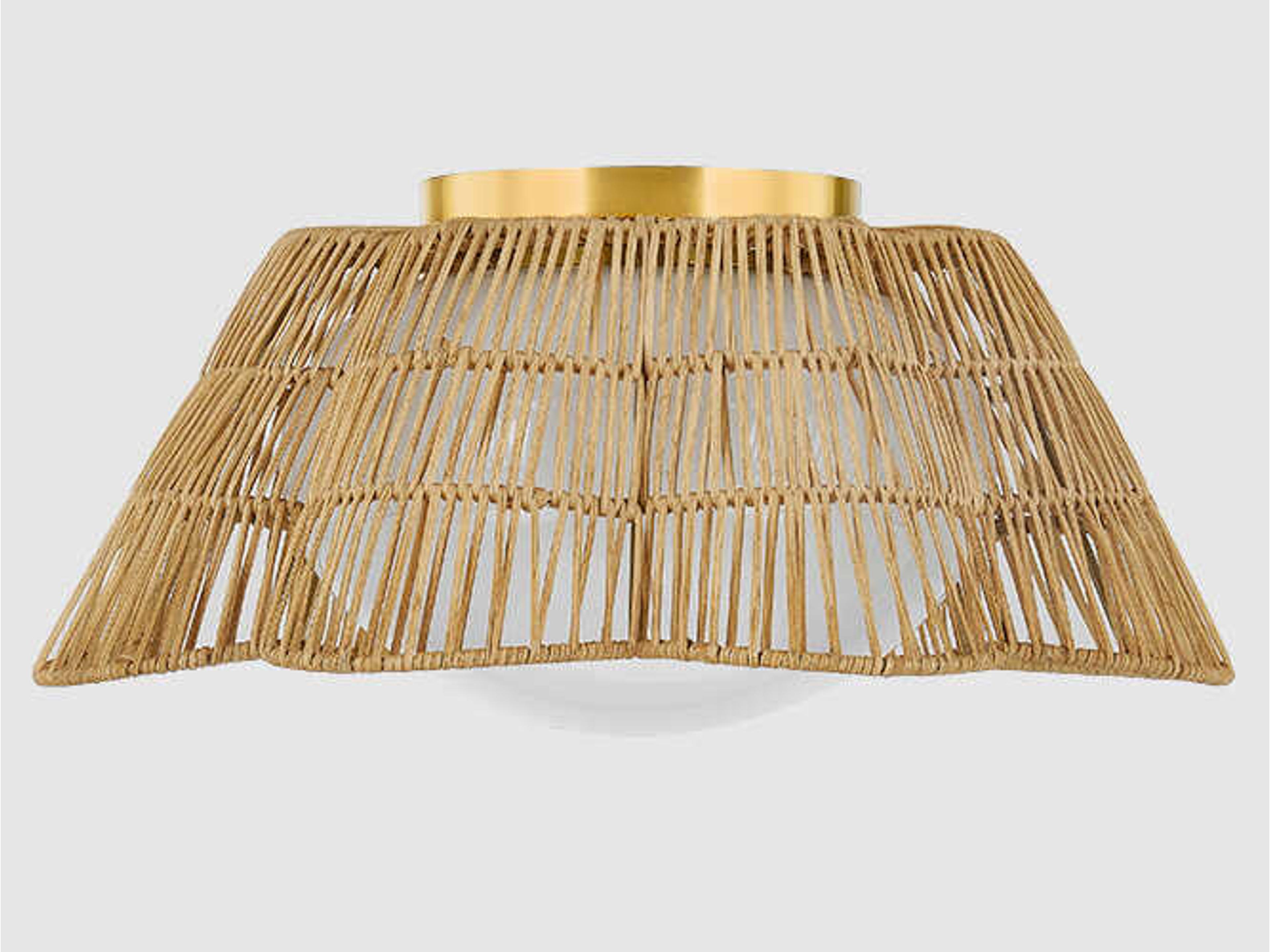 Mitzi Rosa 1-Light Aged Brass Brown Flush Mount