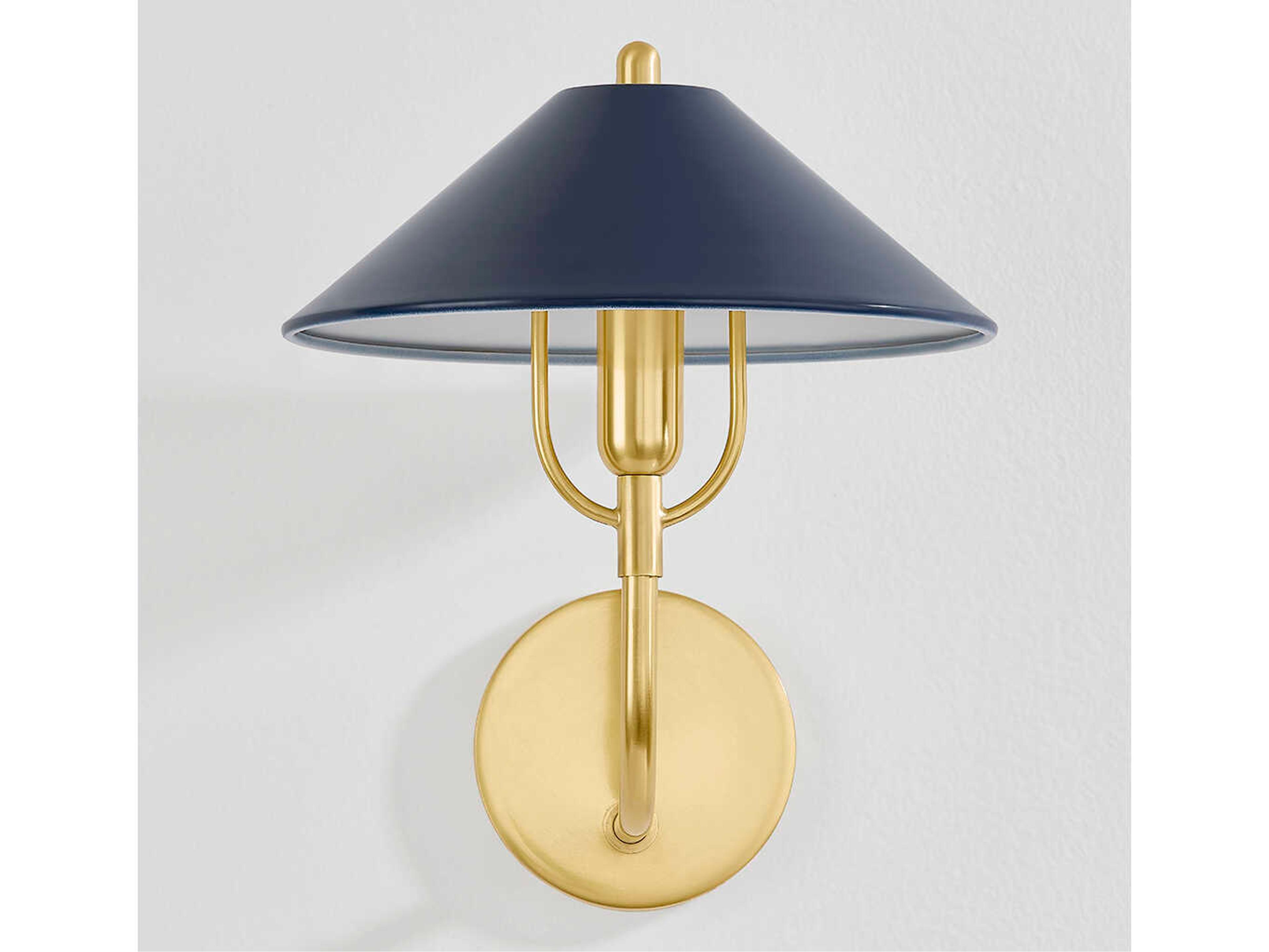 Mitzi Mariel 1-Light Aged Brass Soft Navy Wall Sconce