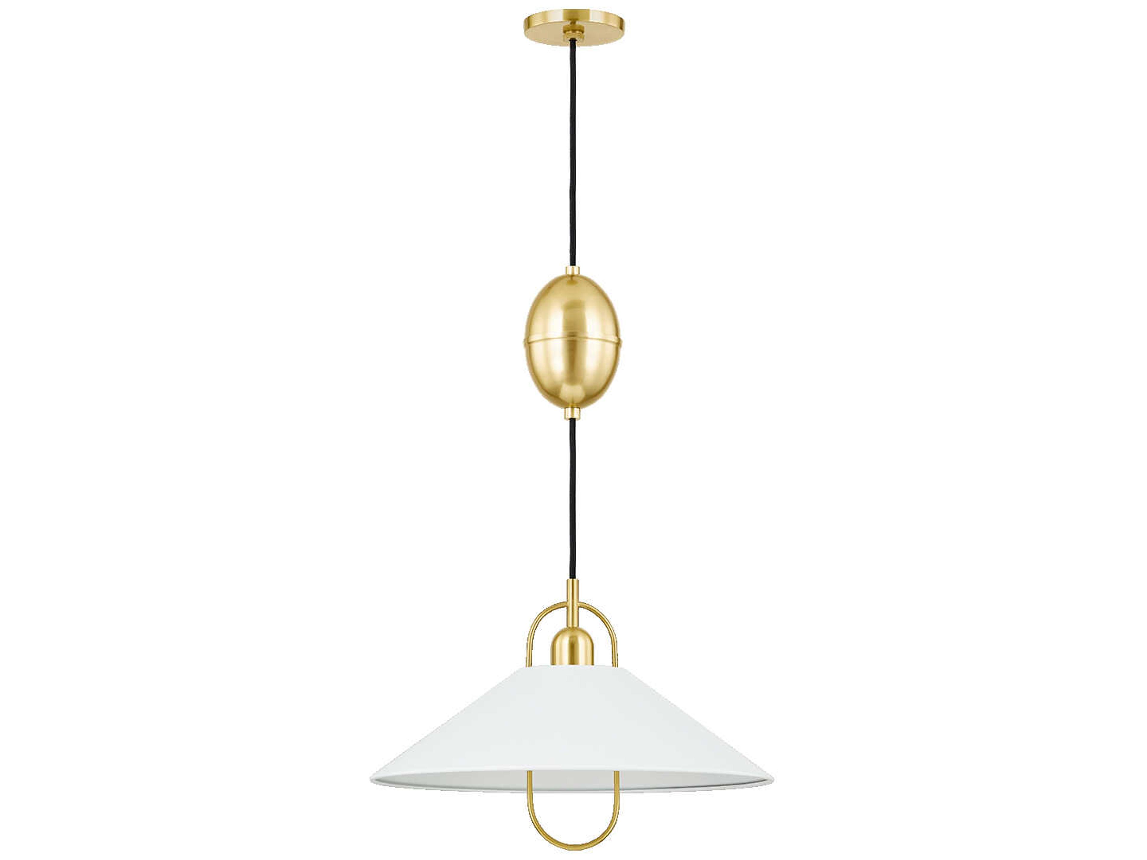 Mariel 1-Light Aged Brass Soft White Pendant