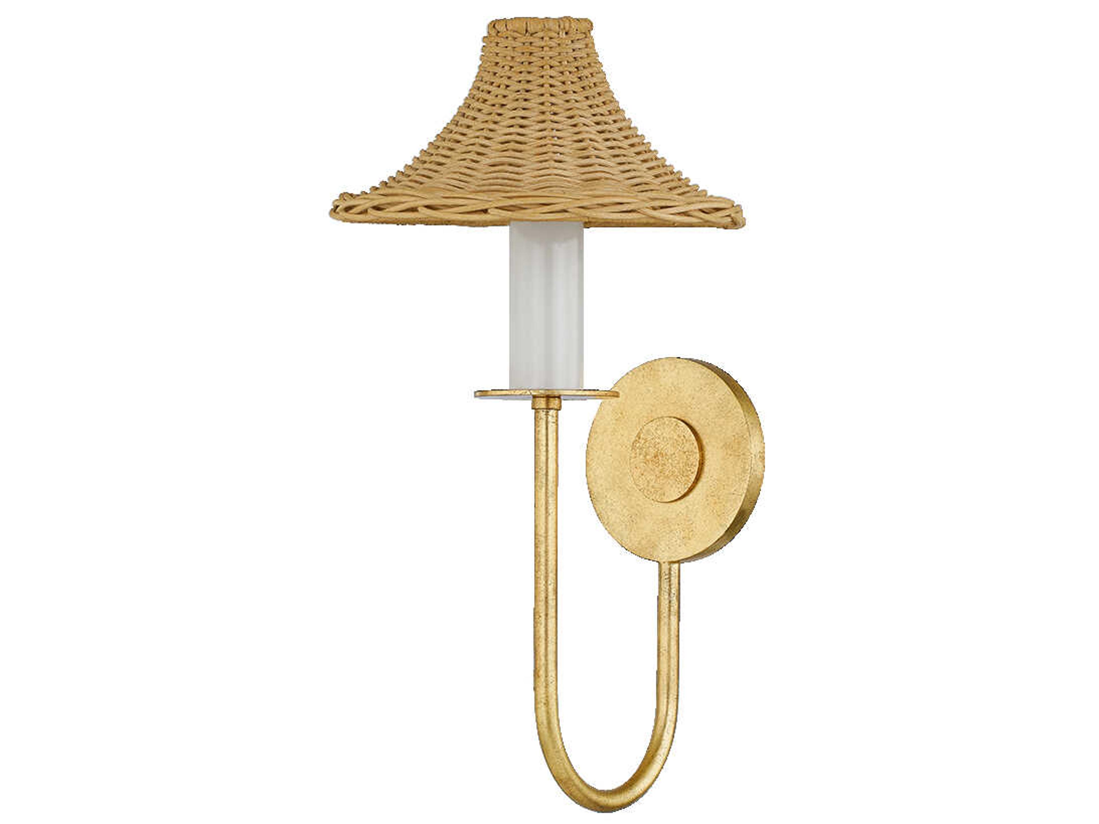Twila 1-Light Vintage Gold Leaf Wall Sconce