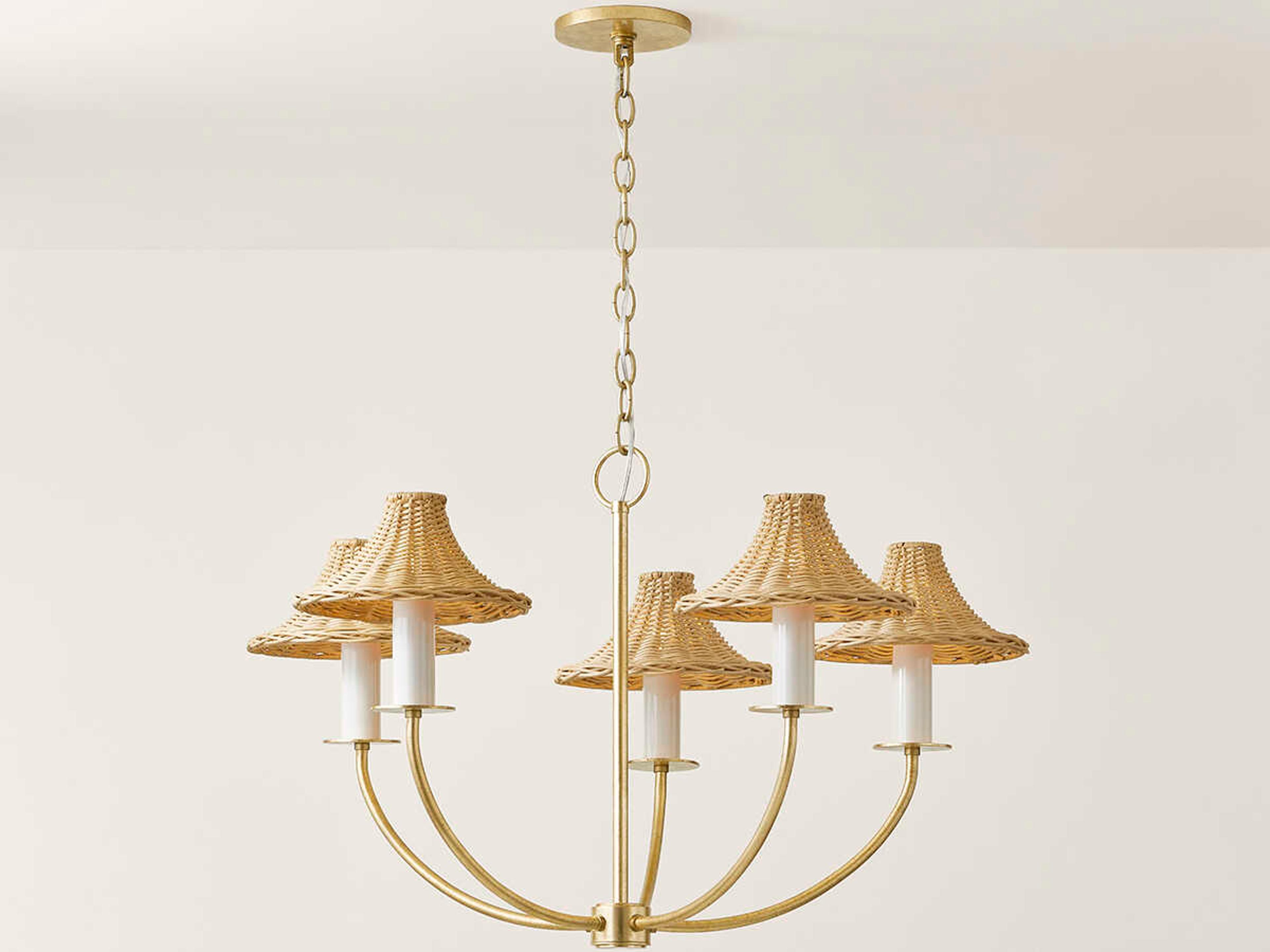 Mitzi Twila 5-Light Vintage Gold Leaf Candelabra Chandelier