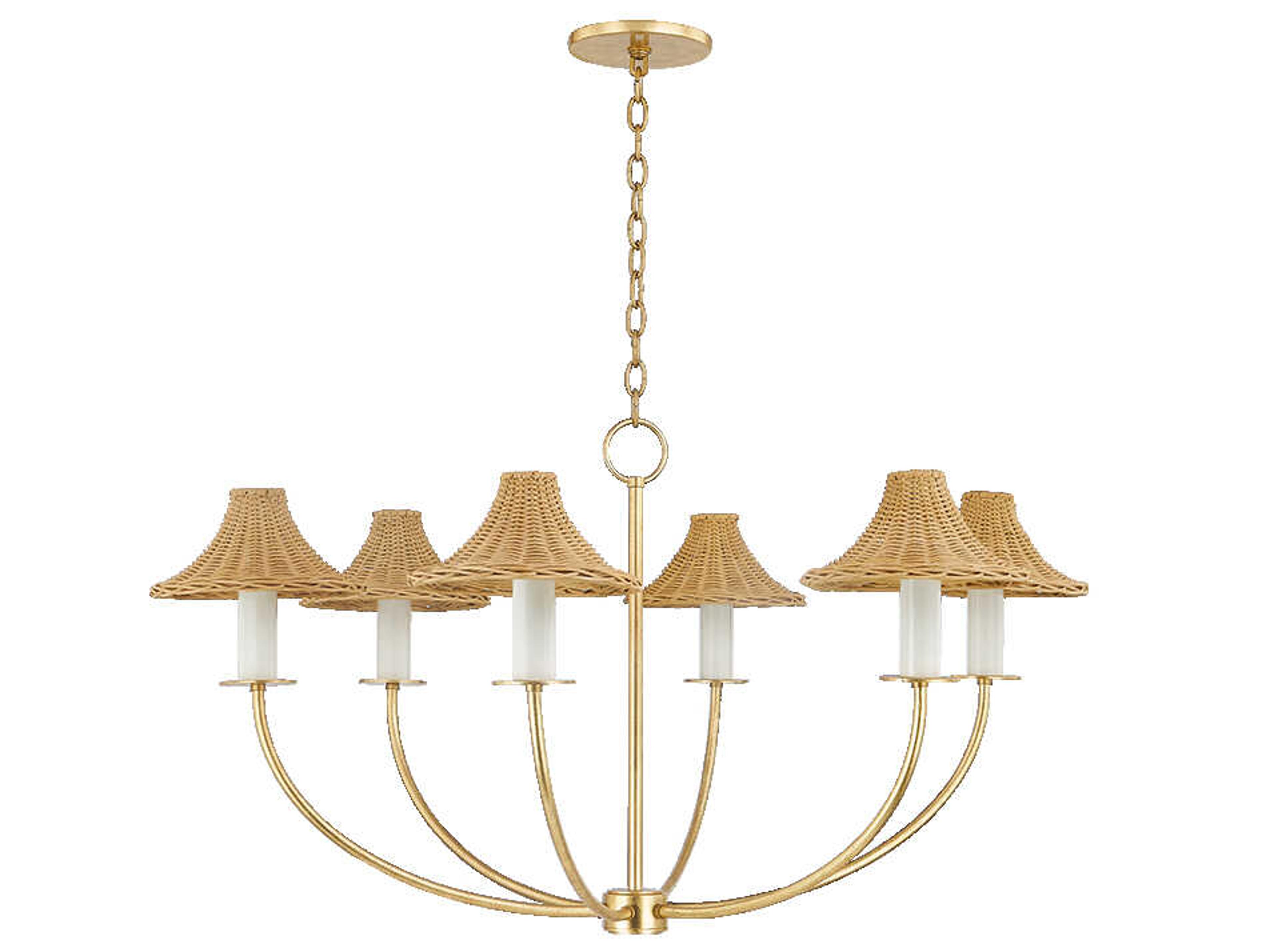Twila 6-Light Vintage Gold Leaf Chandelier