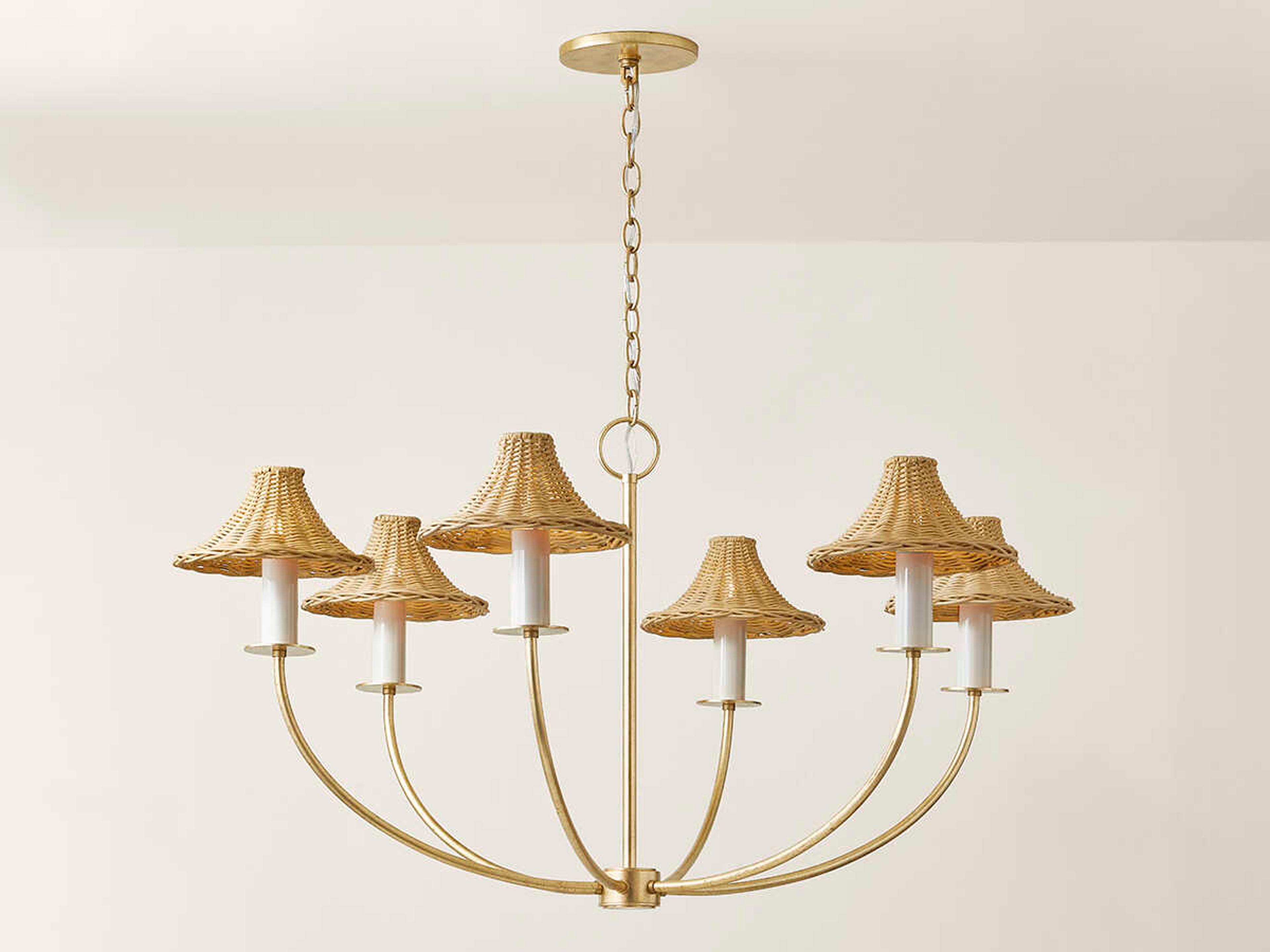 Mitzi Twila 6-Light Vintage Gold Leaf Chandelier