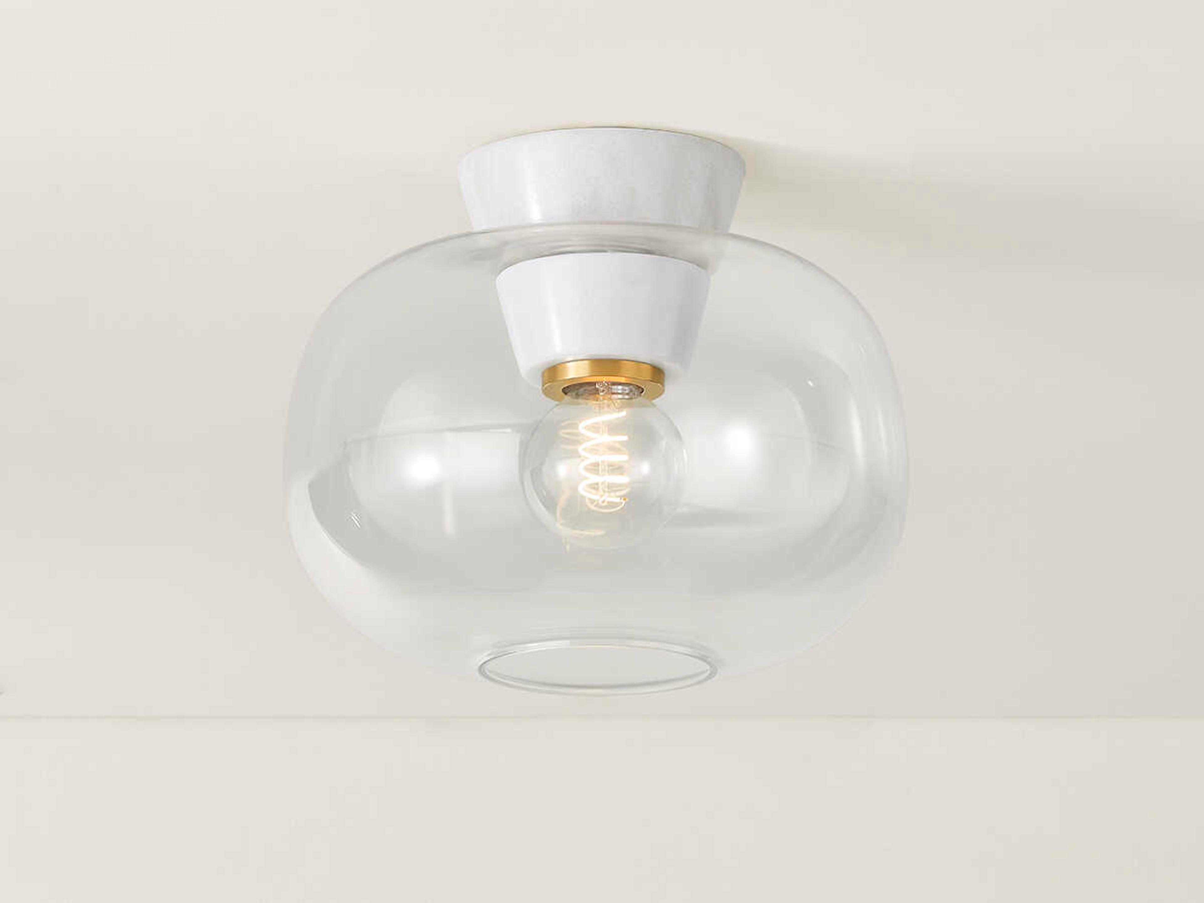 Mitzi 1-Light Aged Brass Flush Mount