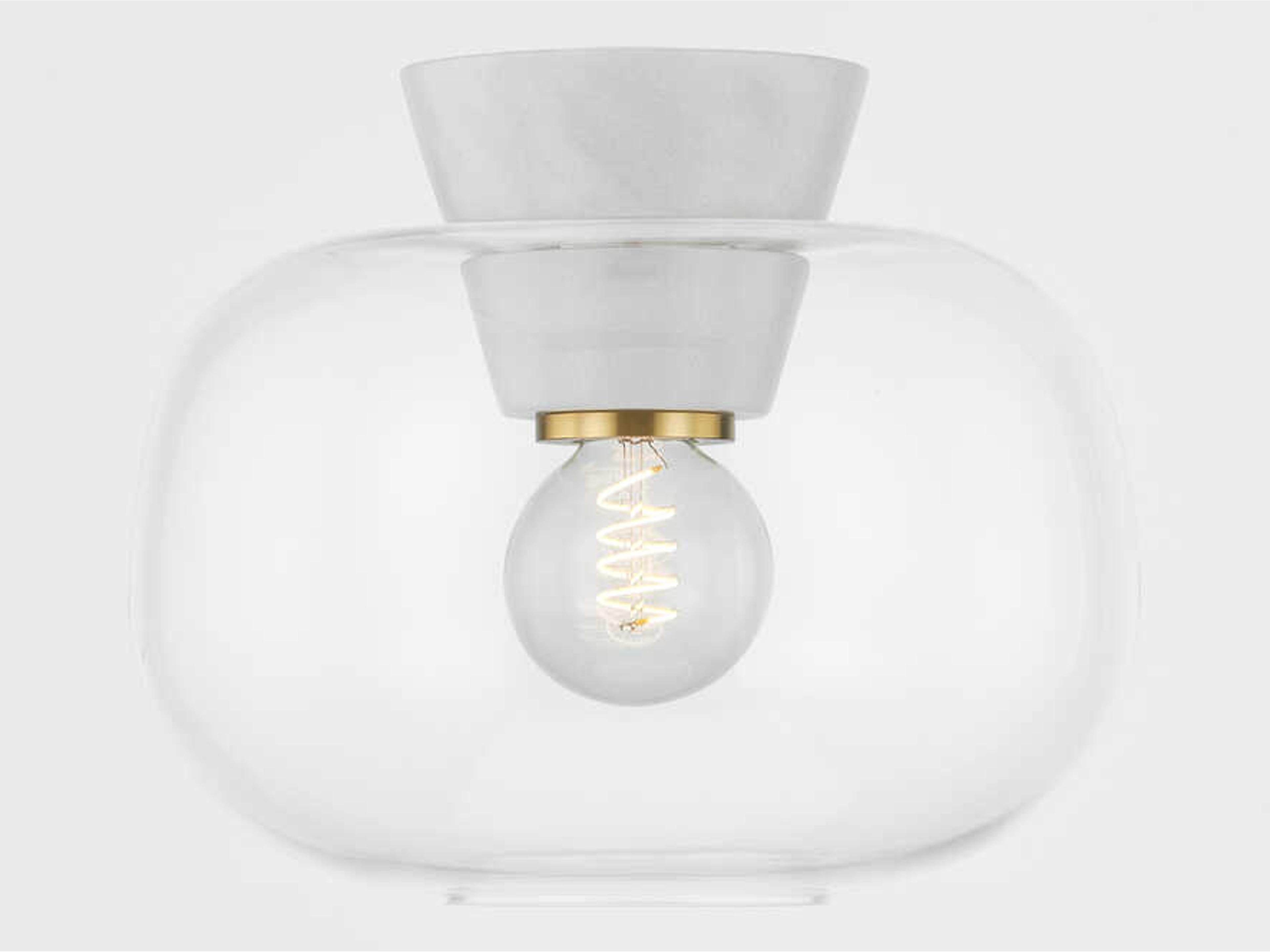 Mitzi 1-Light Aged Brass Flush Mount