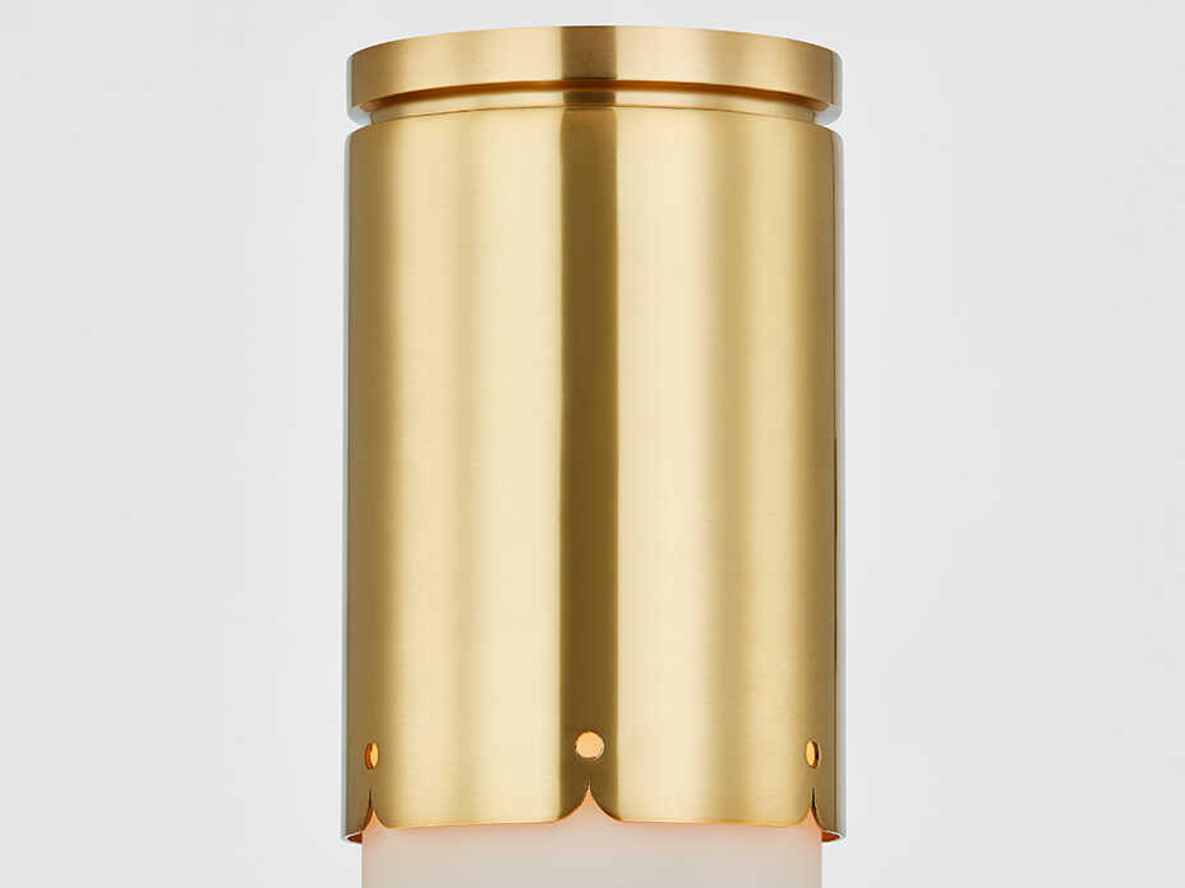 Mitzi Asa 1-Light Aged Brass Cylinder Flush Mount