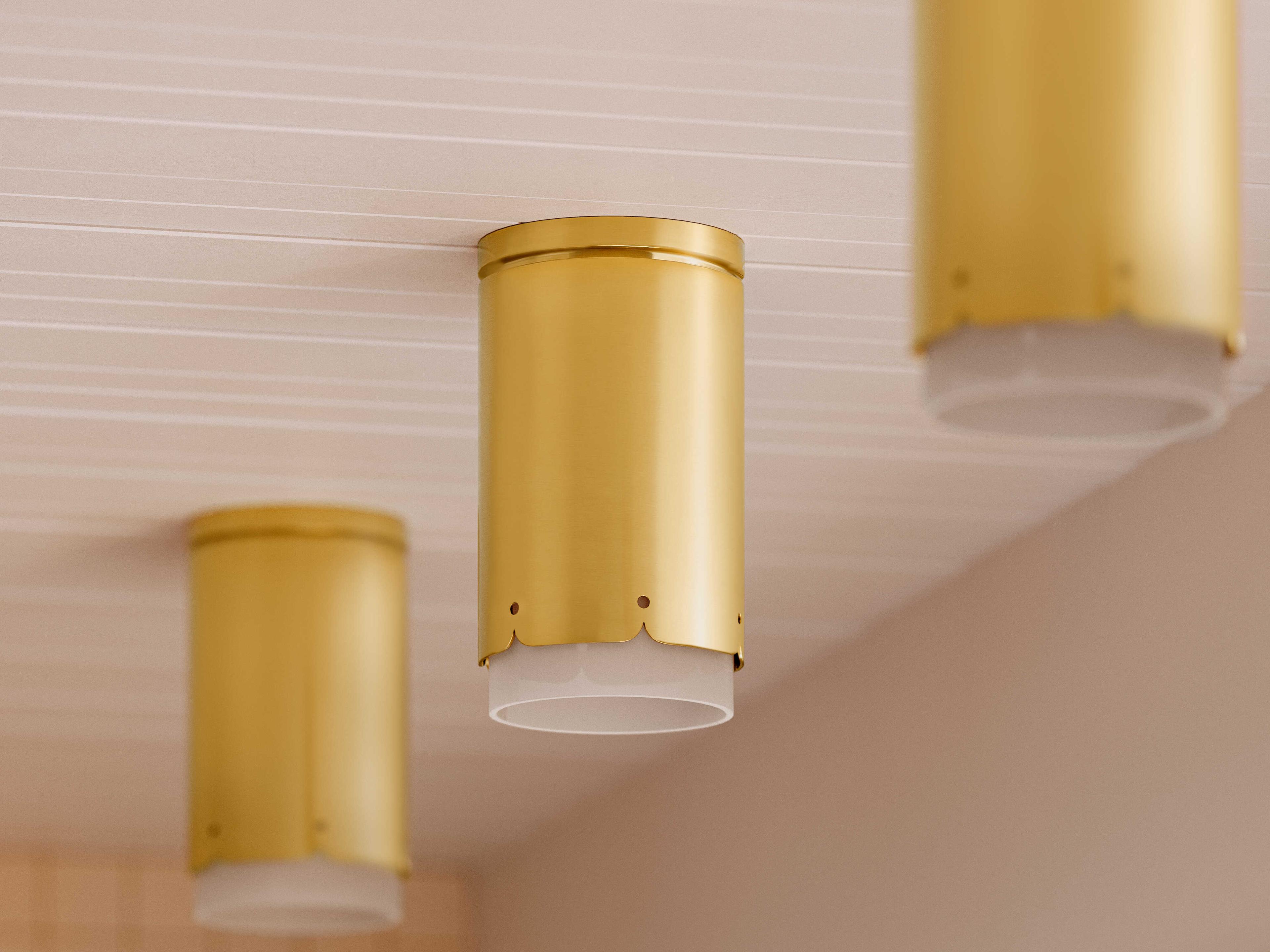 Mitzi Asa 1-Light Aged Brass Cylinder Flush Mount